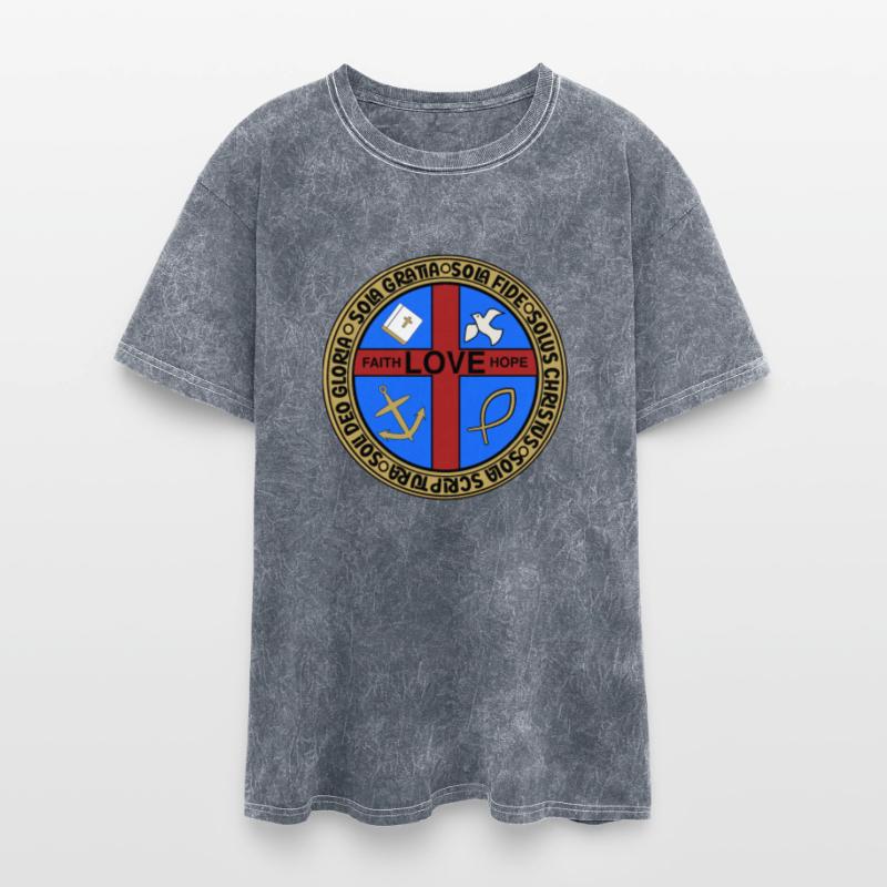 5 solas circle with christian symbols