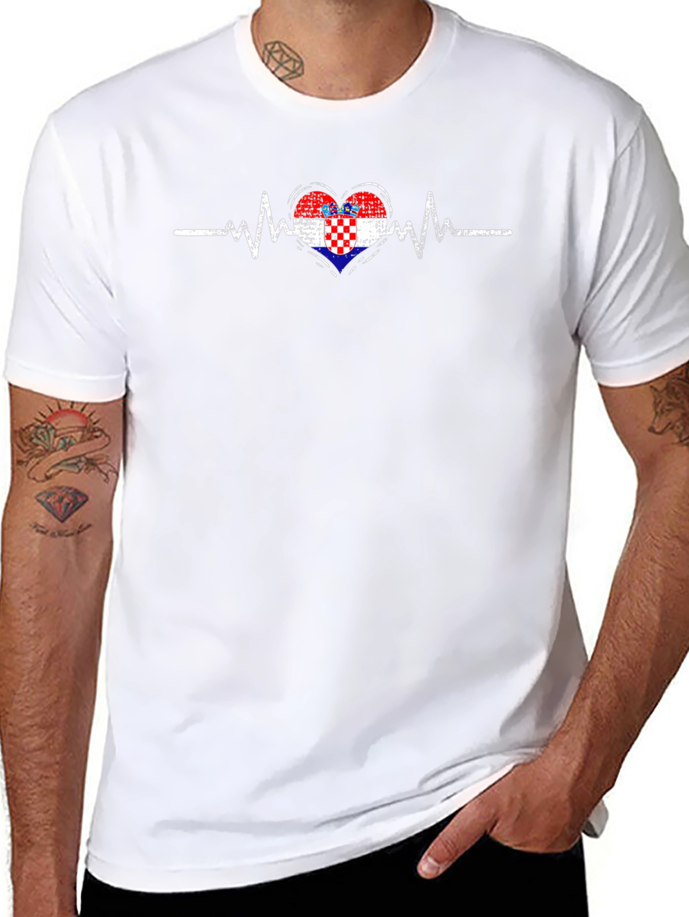 Croatia Heartbeat Flag T-Shirt