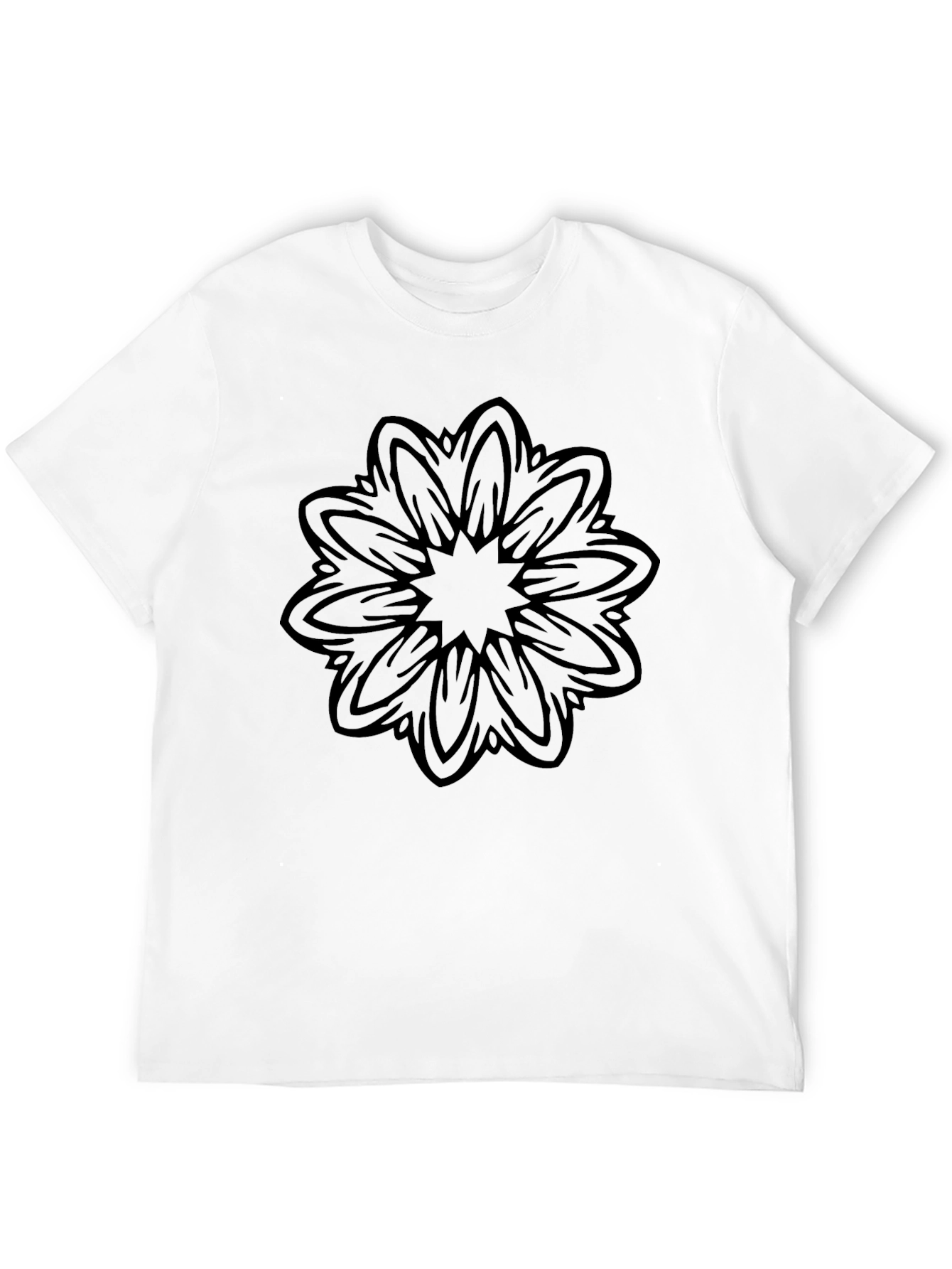 Black Mandala Graphic Tee - Mens Casual Fashion