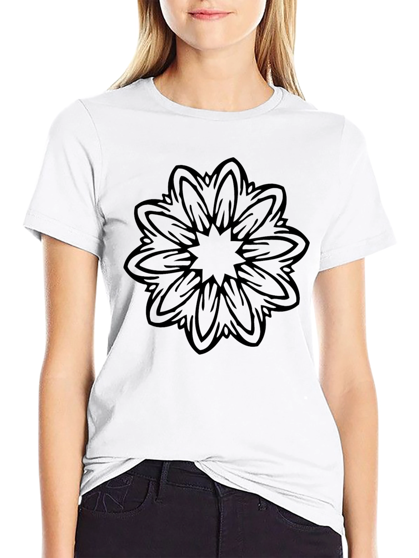 Black Mandala Graphic Tee - Mens Casual Fashion