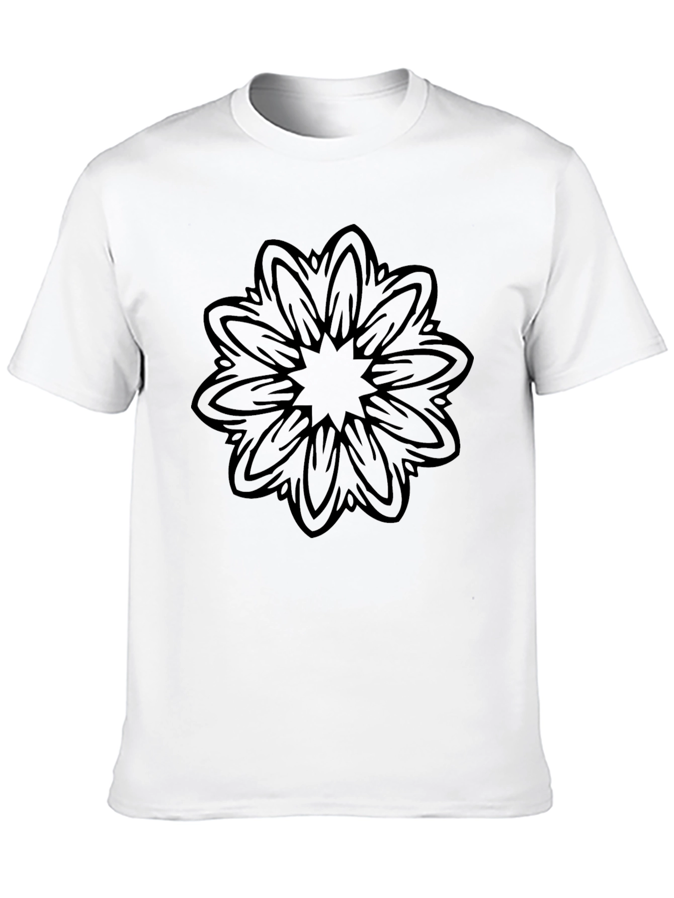 Black Mandala Graphic Tee - Mens Casual Fashion