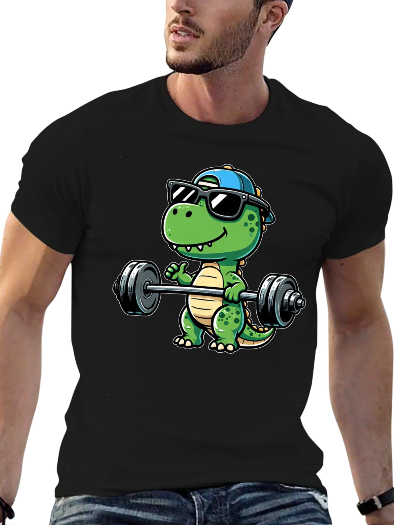 Dino Lifting T-Shirt - Gym Ready Dinosaur