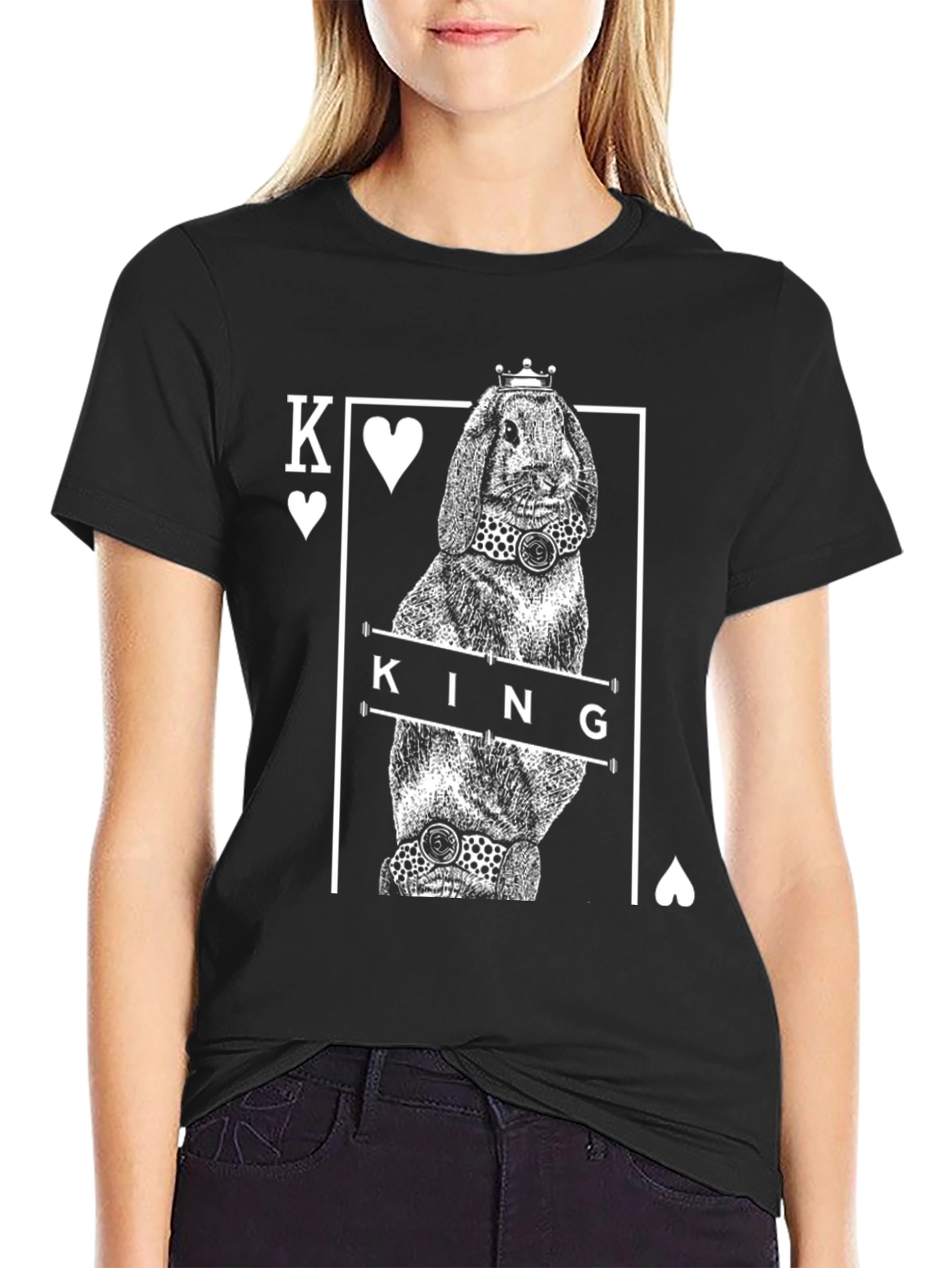King Rabbit T-Shirt - Playing Card Design