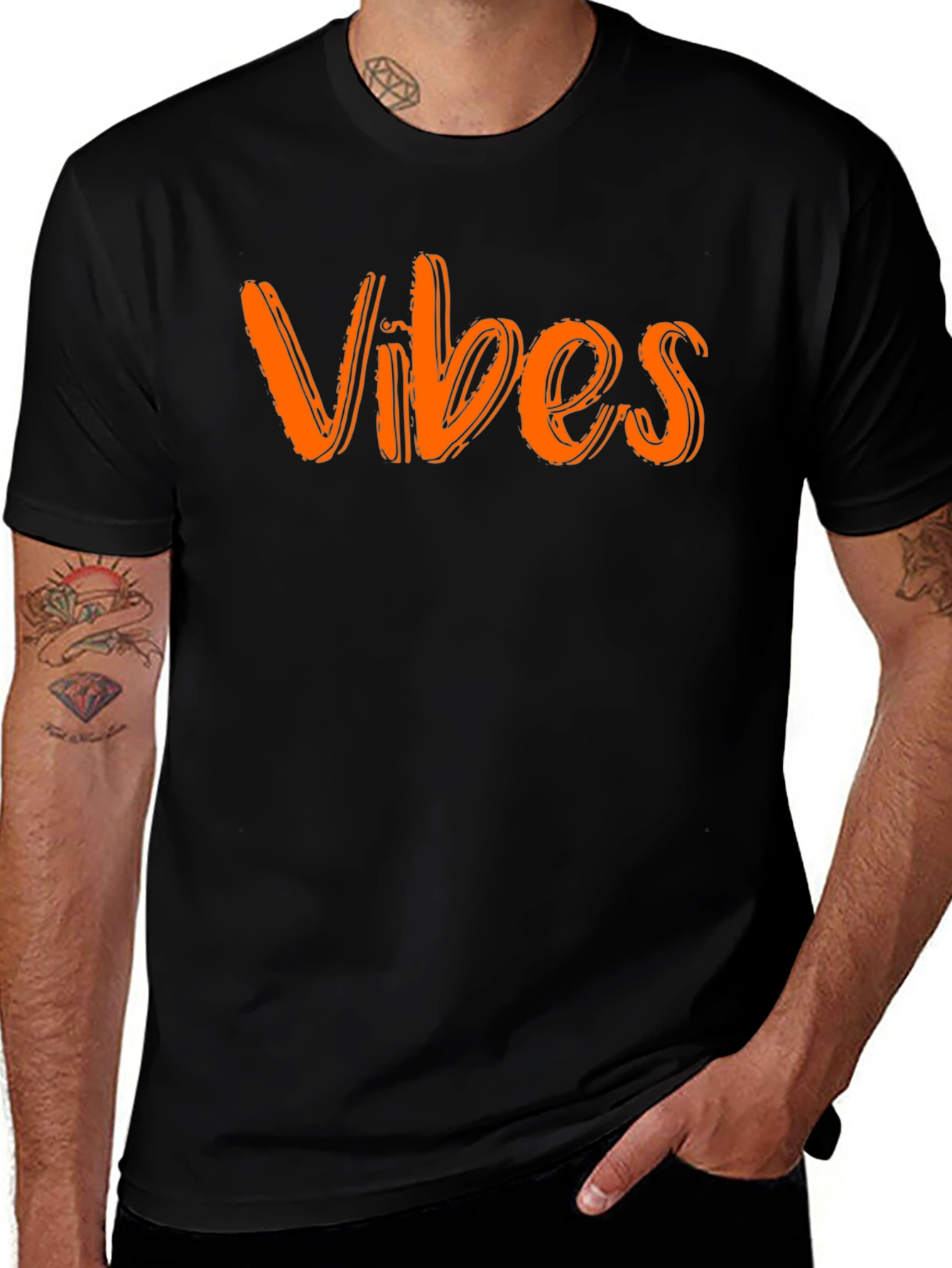 Vibes Graphic T-Shirt - Cool & Casual Black Tee