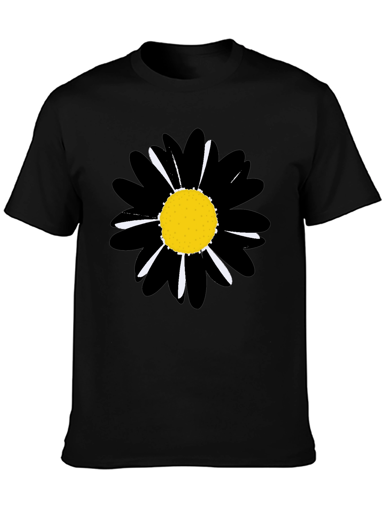 Black Daisy Graphic Tee - Stylish Unisex T-Shirt