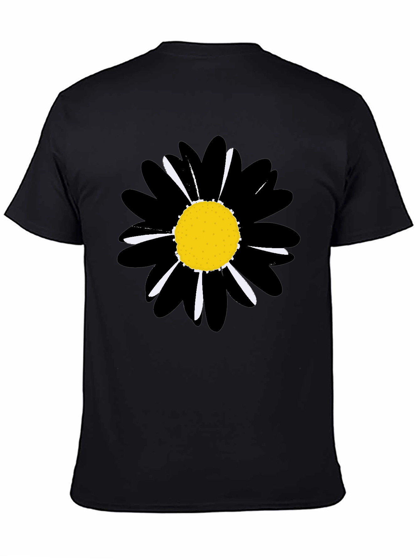 Black Daisy Graphic Tee - Stylish Unisex T-Shirt