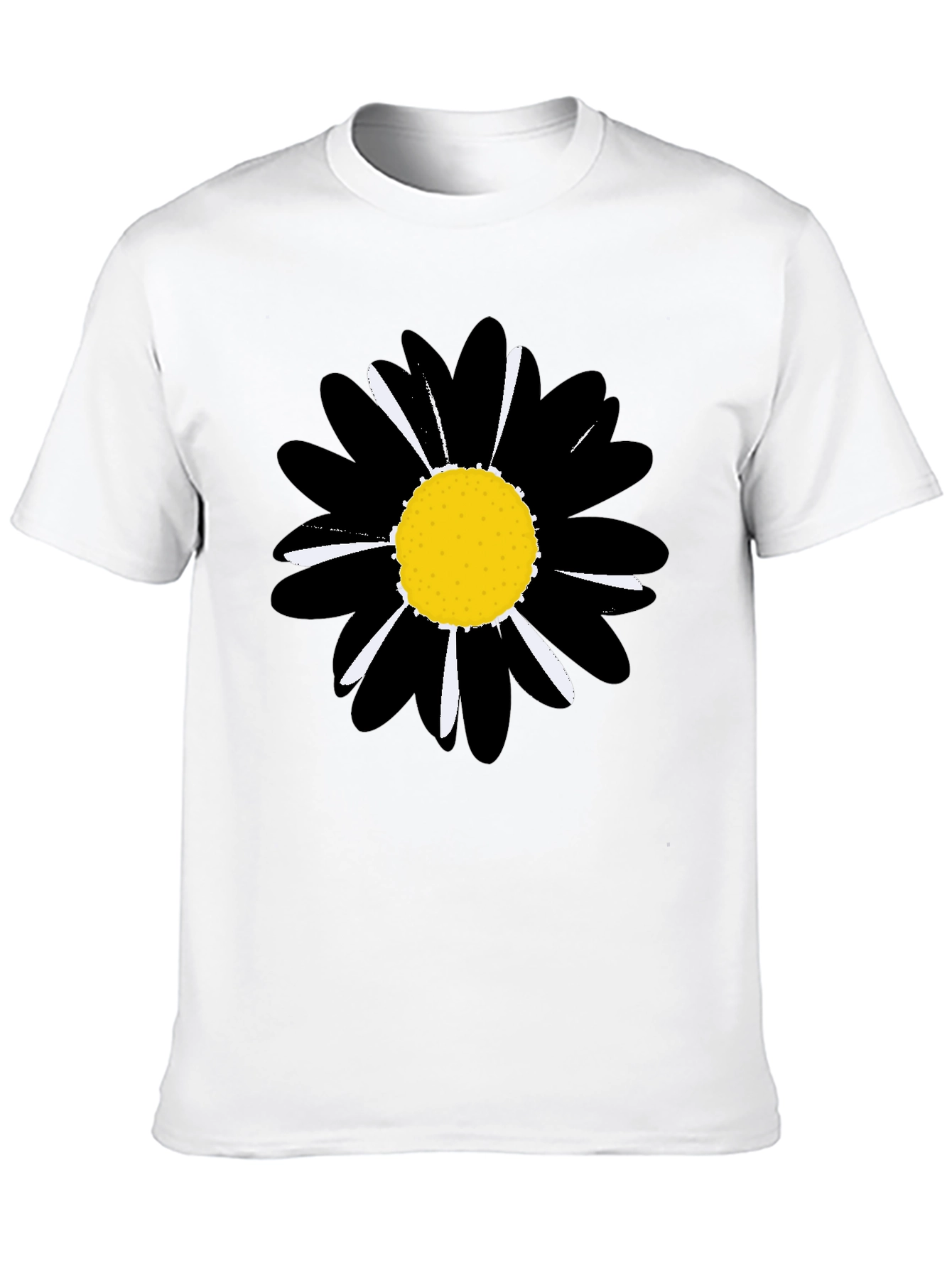 Black Daisy Graphic Tee - Stylish Unisex T-Shirt