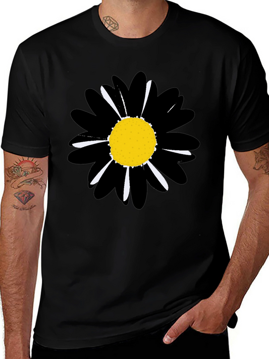 Black Daisy Graphic Tee - Stylish Unisex T-Shirt