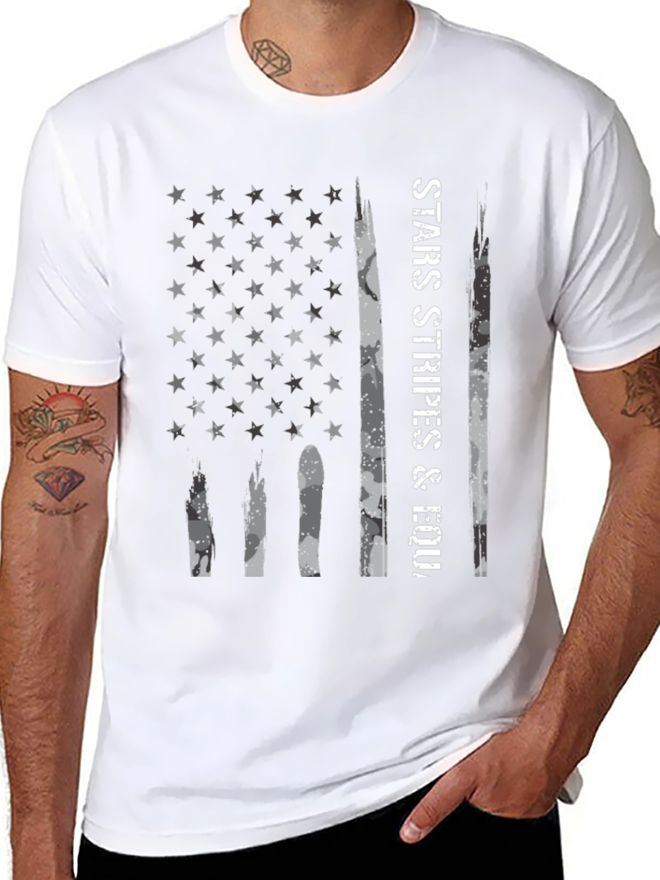Stars & Stripes Graphic Tee - Mens Patriotic T-Shirt