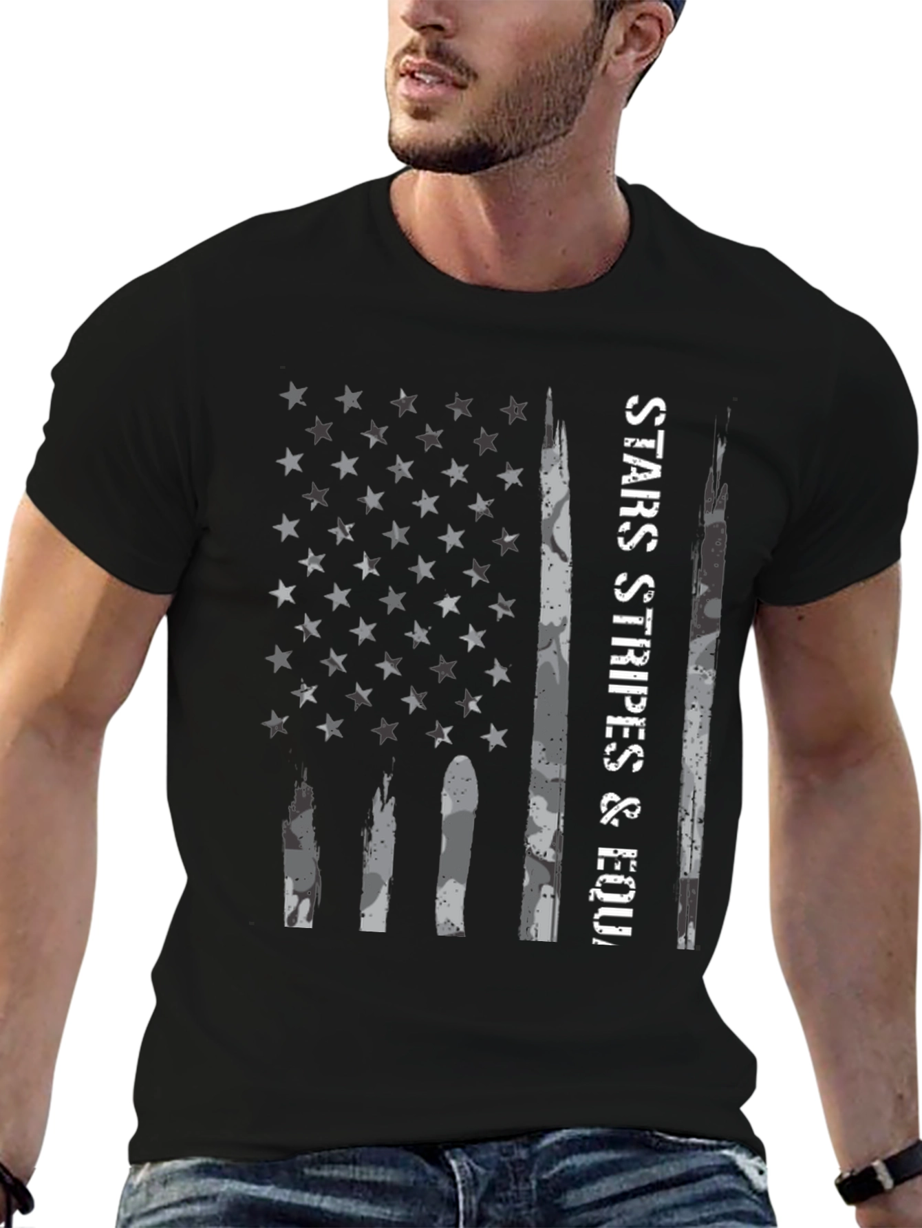 Stars & Stripes Graphic Tee - Mens Patriotic T-Shirt