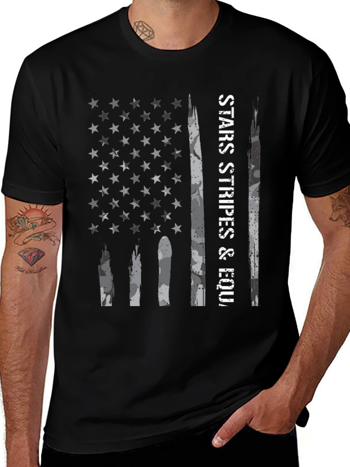Stars & Stripes Graphic Tee - Mens Patriotic T-Shirt