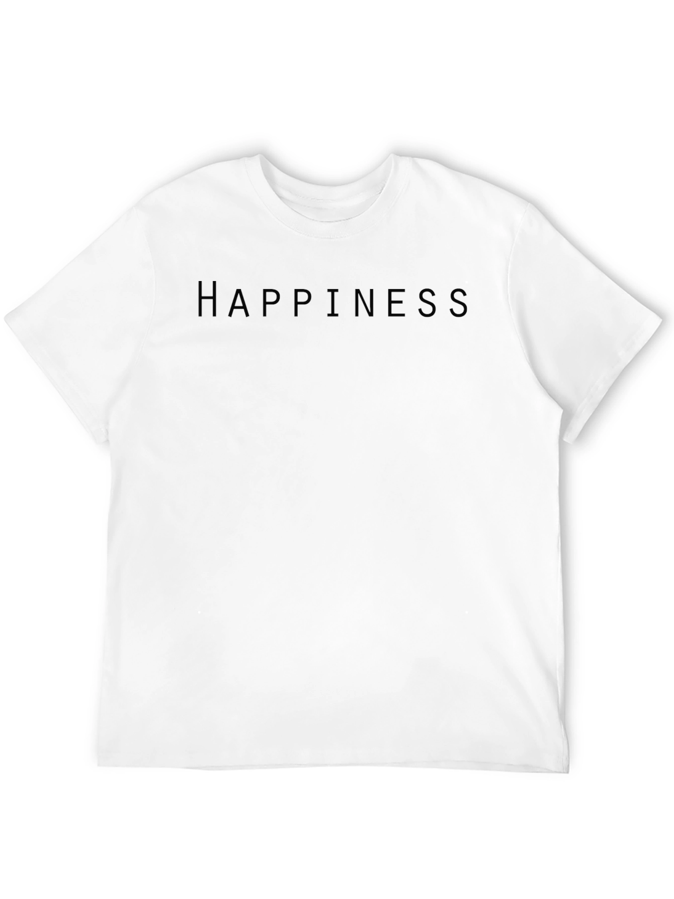 Happiness Black T-Shirt Minimalist Style