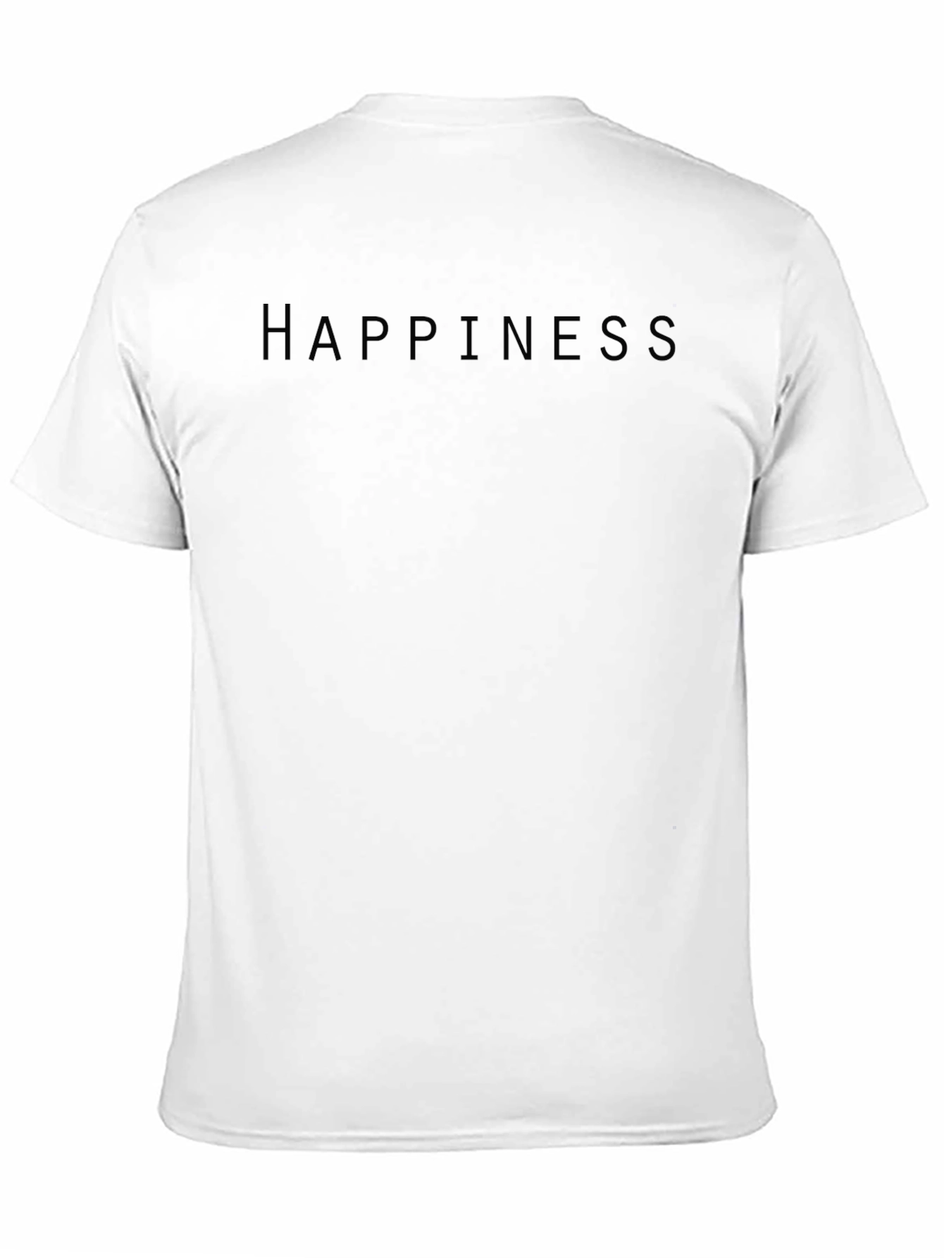 Happiness Black T-Shirt Minimalist Style