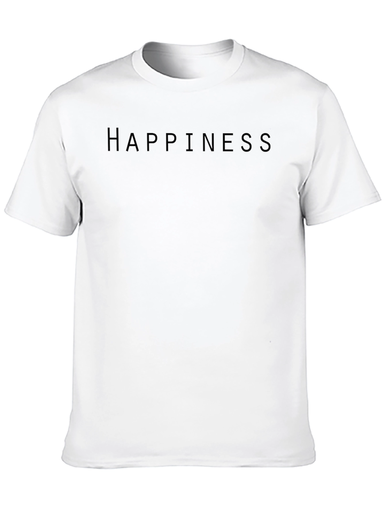 Happiness Black T-Shirt Minimalist Style