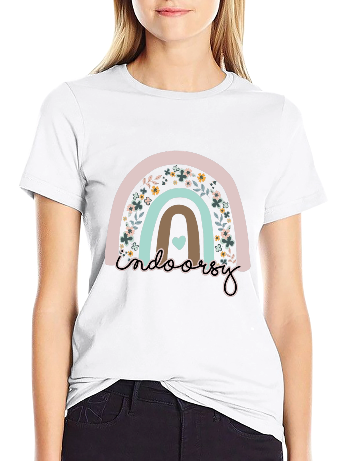 Floral Rainbow Indoorsy Graphic Tee