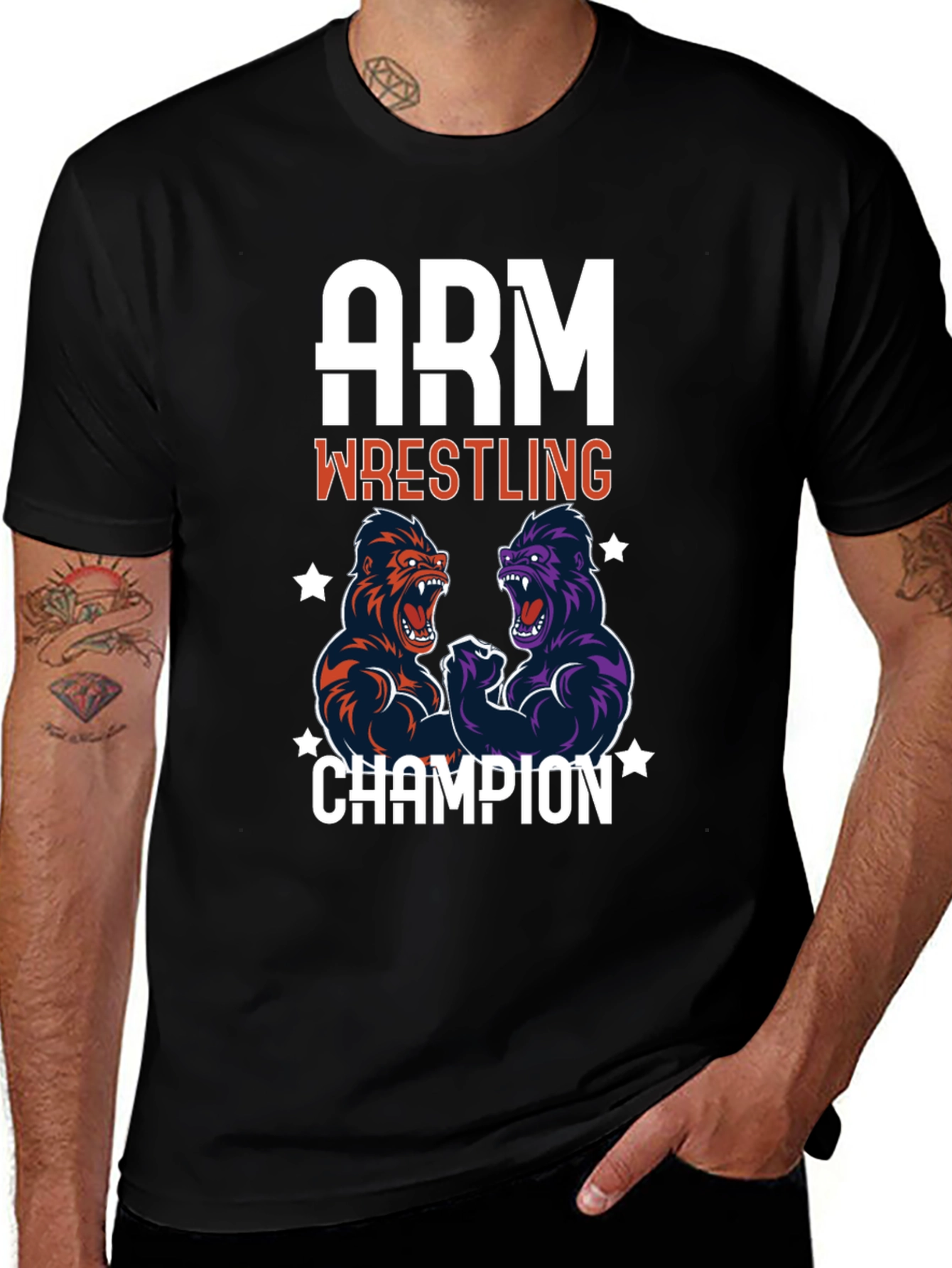 Arm Wrestling Champion Gorilla Graphic T-Shirt