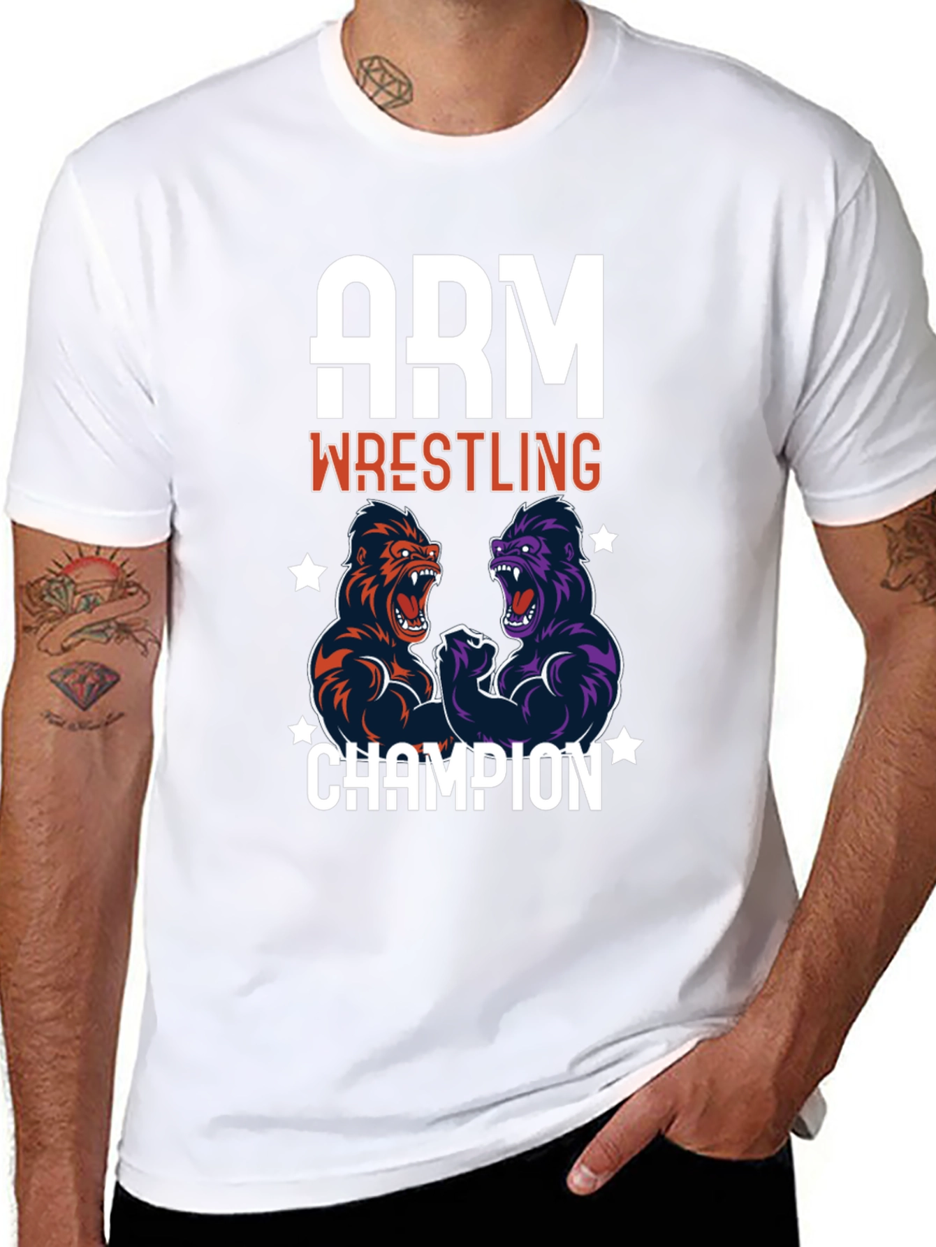 Arm Wrestling Champion Gorilla Graphic T-Shirt