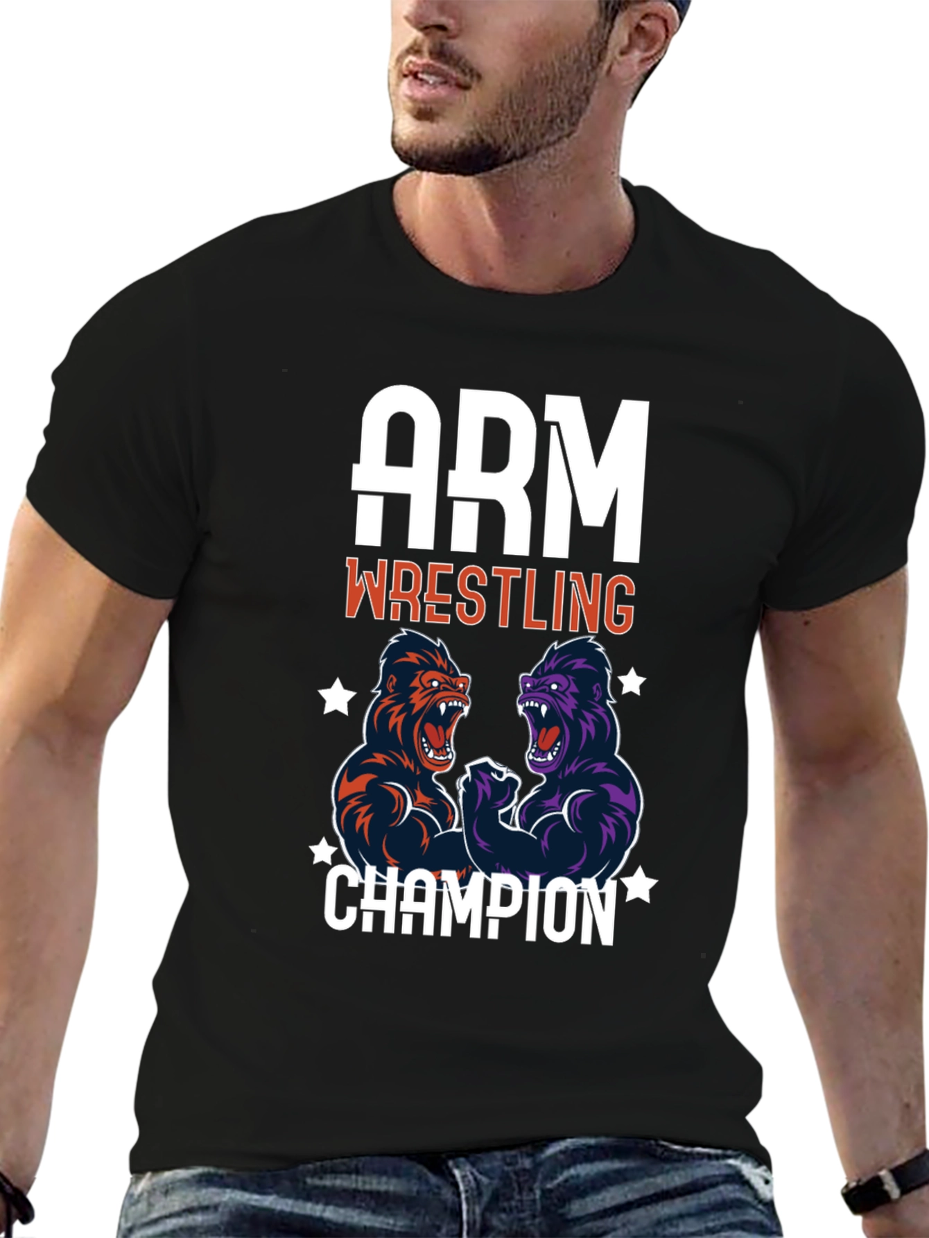 Arm Wrestling Champion Gorilla Graphic T-Shirt