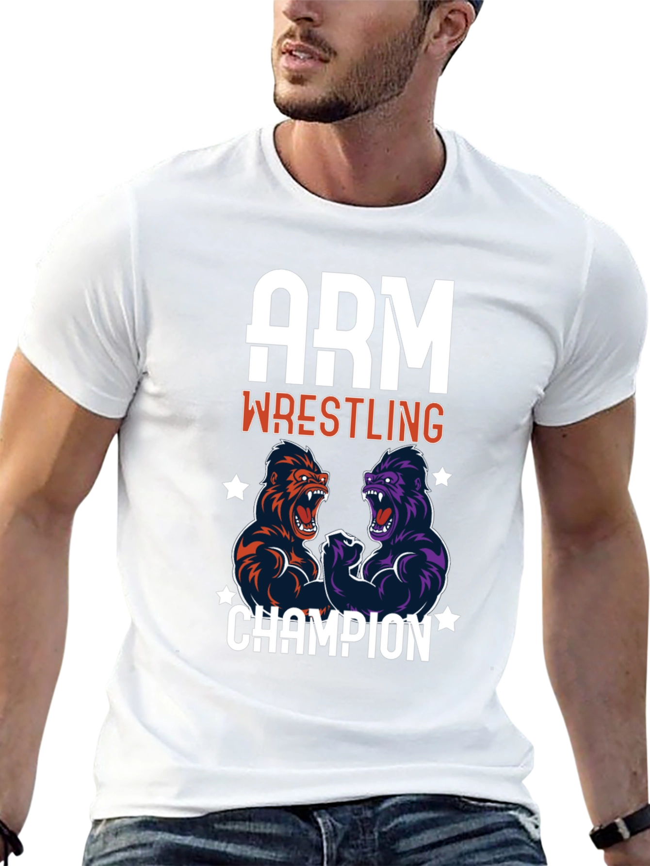 Arm Wrestling Champion Gorilla Graphic T-Shirt