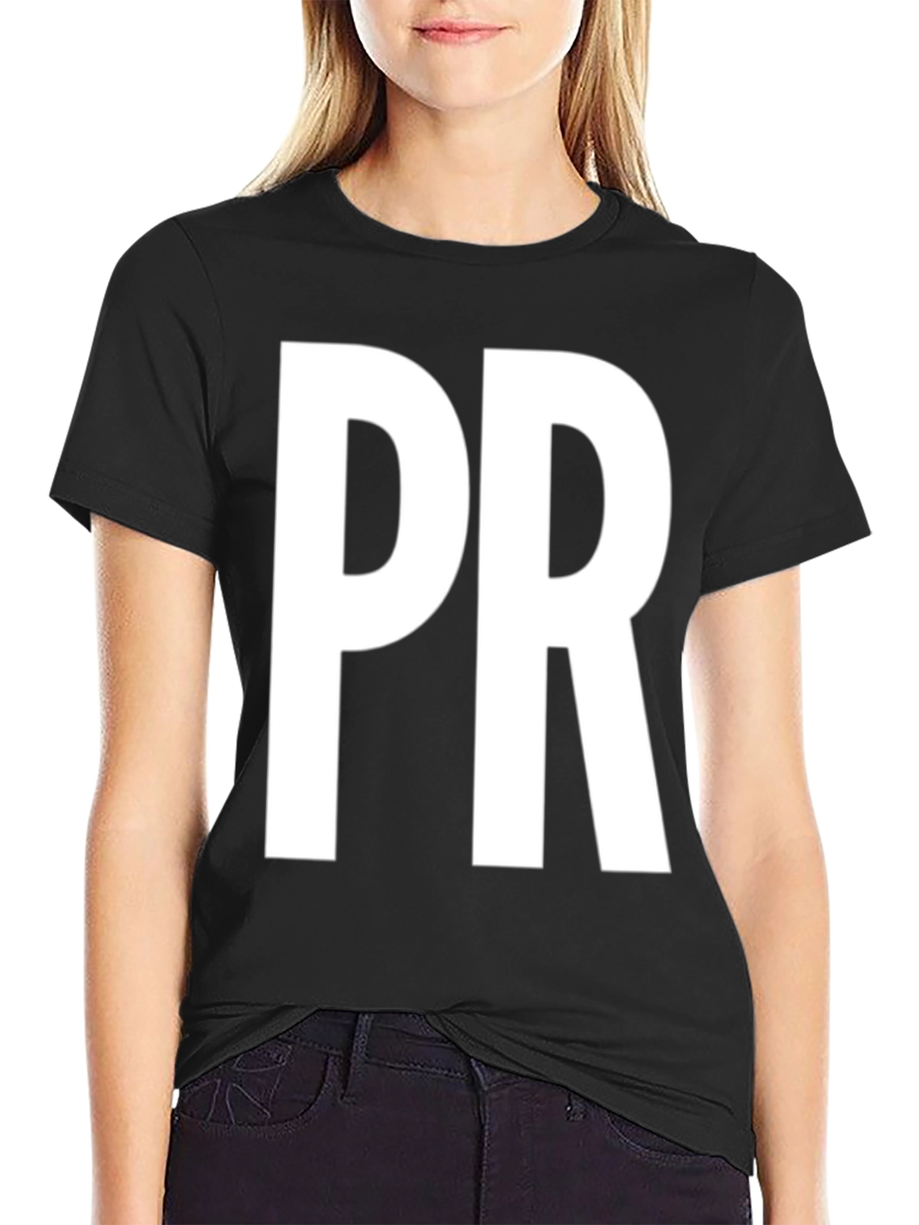 PR Bold Lettering Black T-Shirt