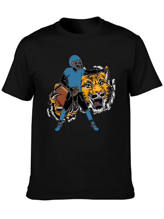 Football Player Tiger Graphic Tee