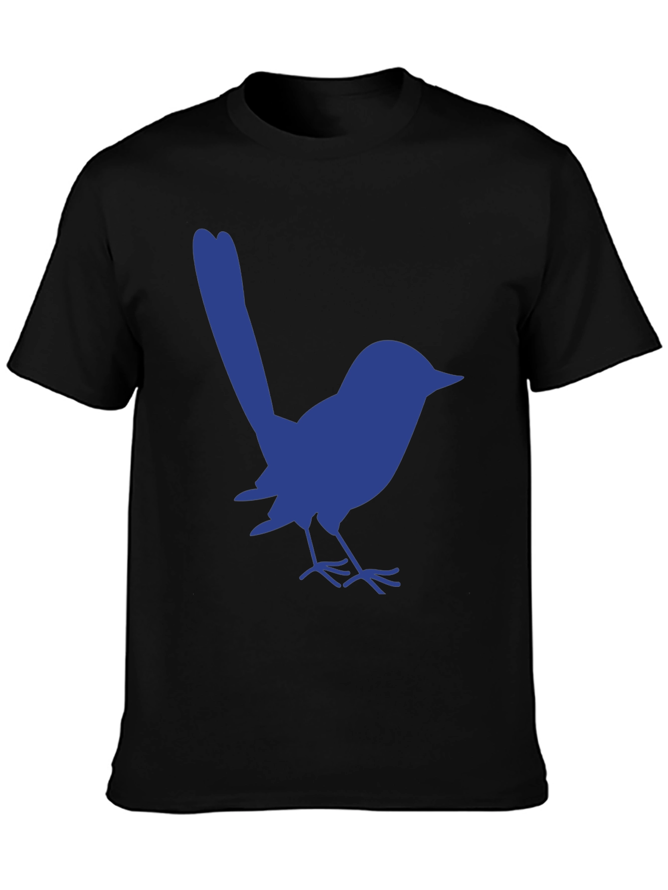Blue Bird Graphic Tee - Casual Black T-Shirt