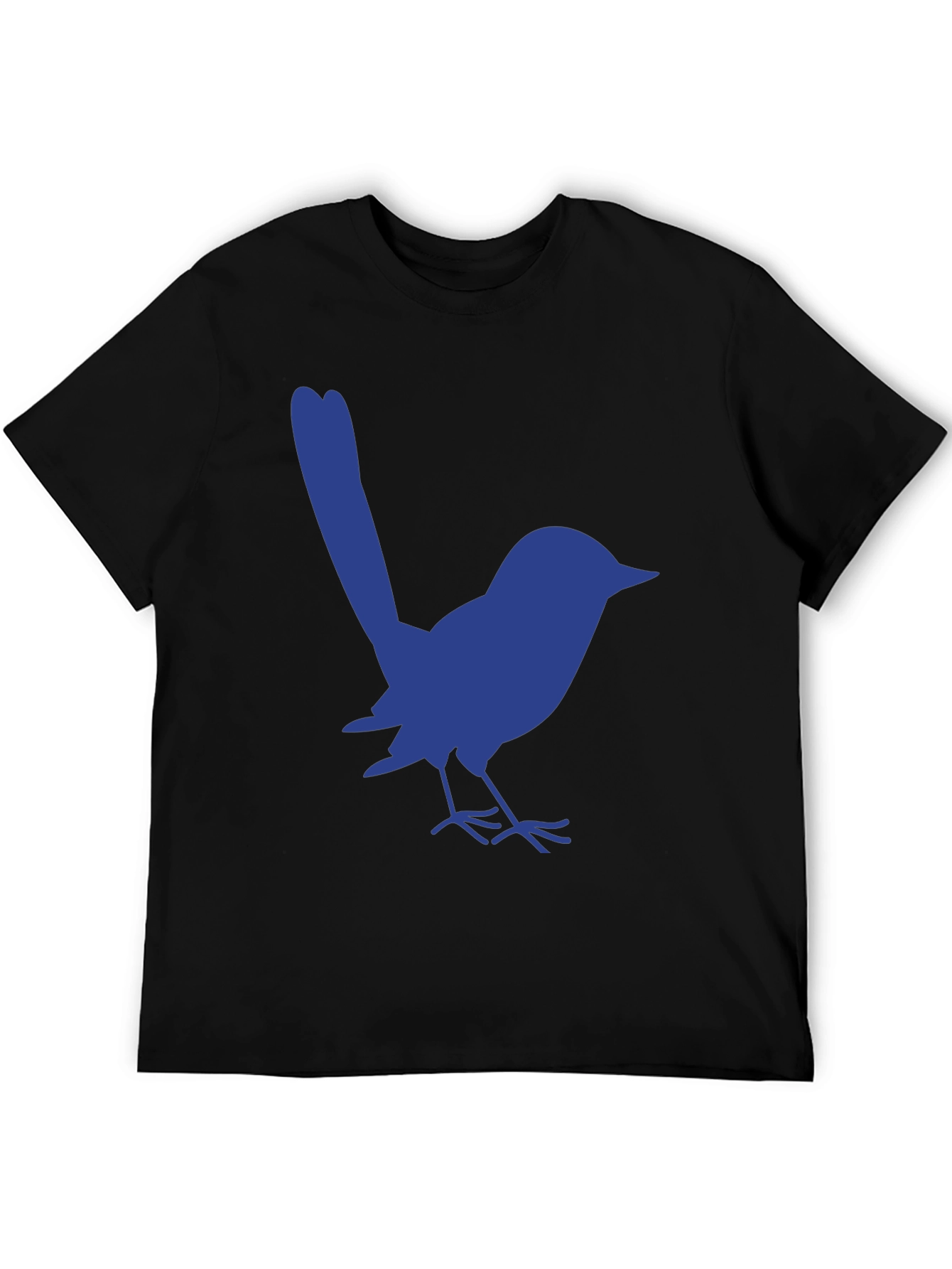 Blue Bird Graphic Tee - Casual Black T-Shirt