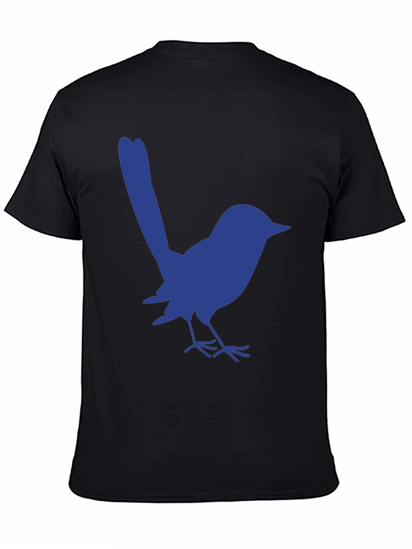 Blue Bird Graphic Tee - Casual Black T-Shirt