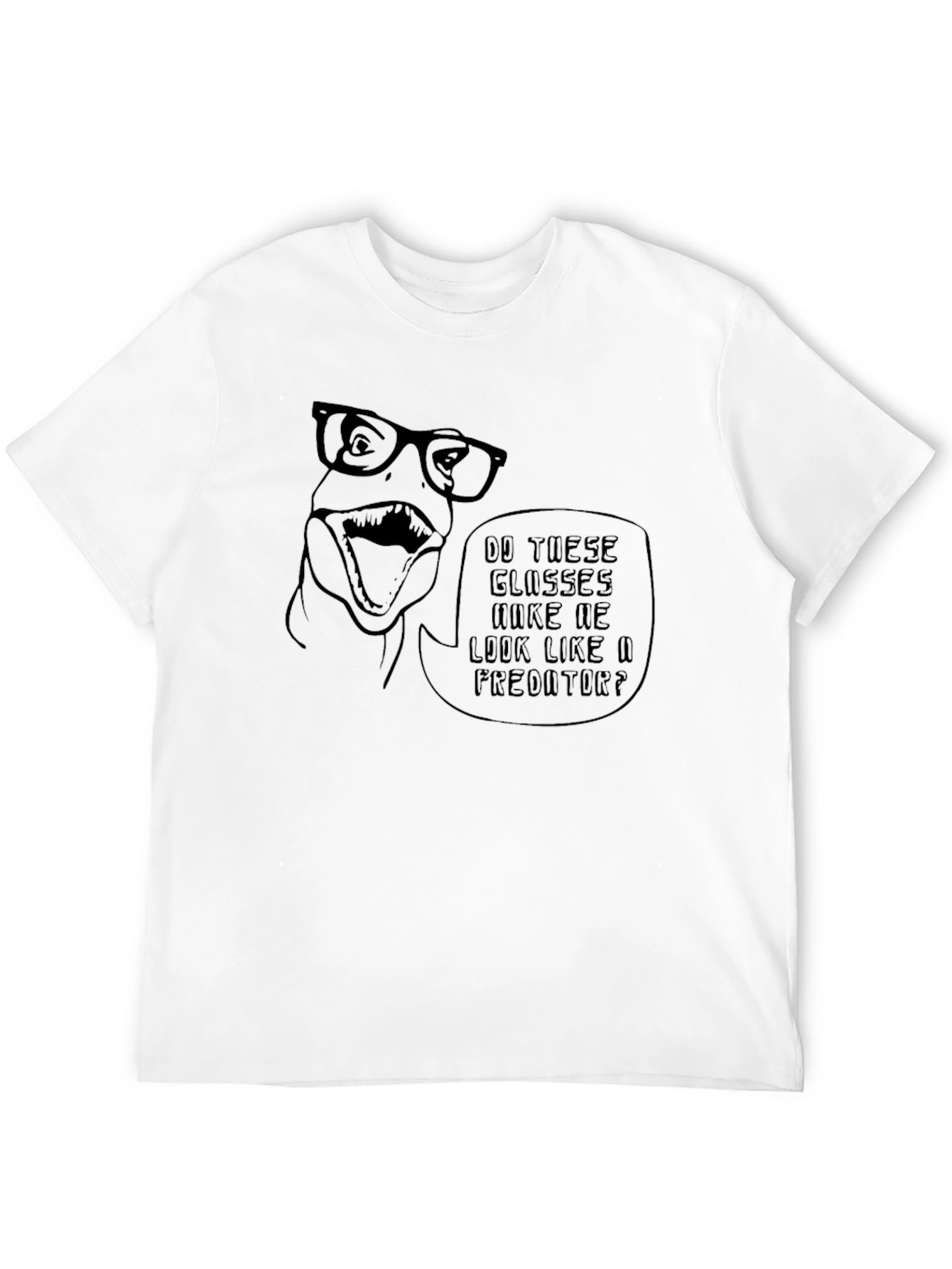 Dino Glasses Predator T-Shirt - Black Cotton Tee