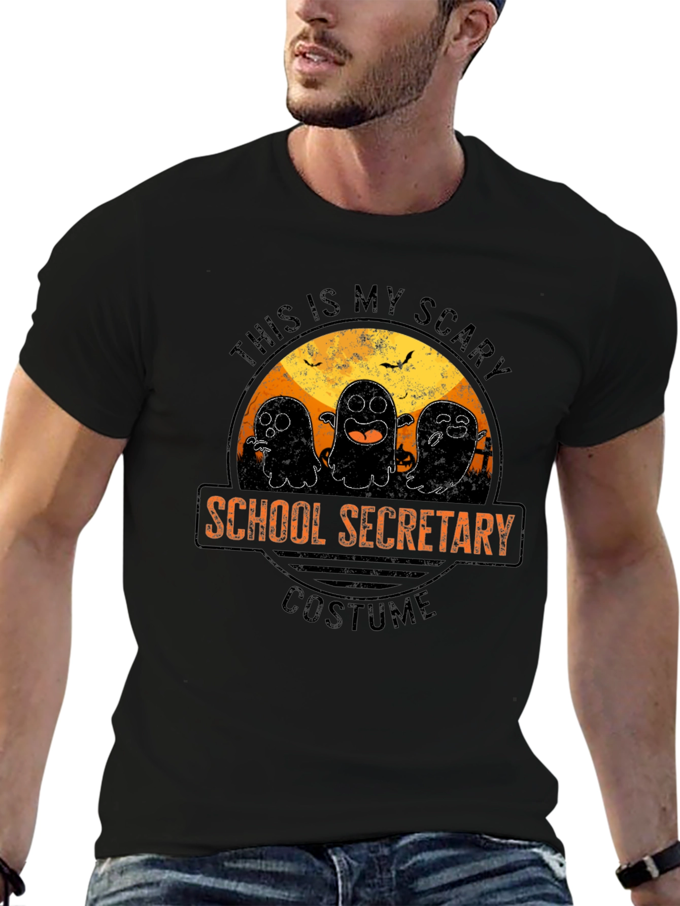 Scary School Secretary Costume Halloween Ghost T-Shirt