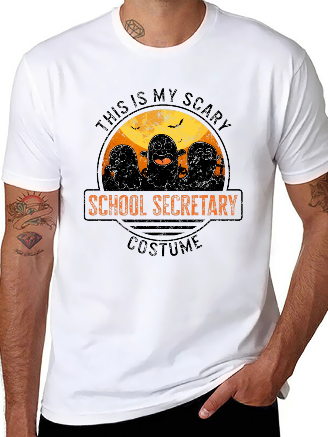 Scary School Secretary Costume Halloween Ghost T-Shirt