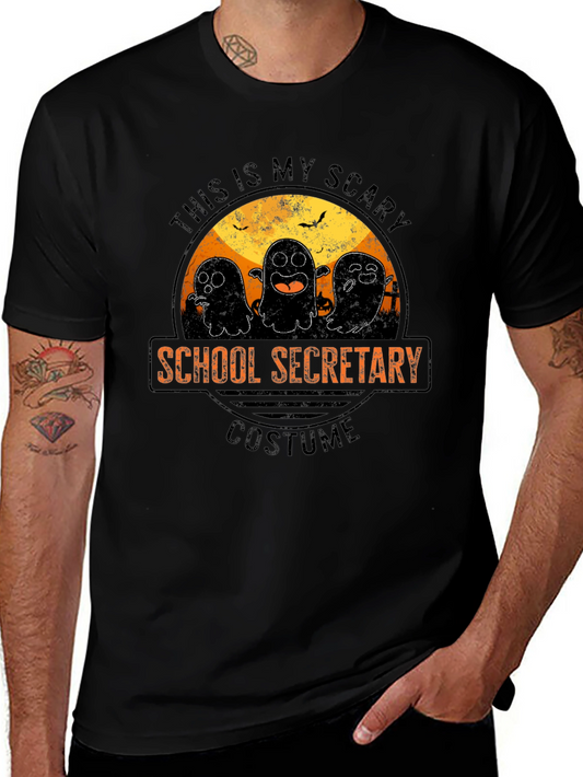 Scary School Secretary Costume Halloween Ghost T-Shirt