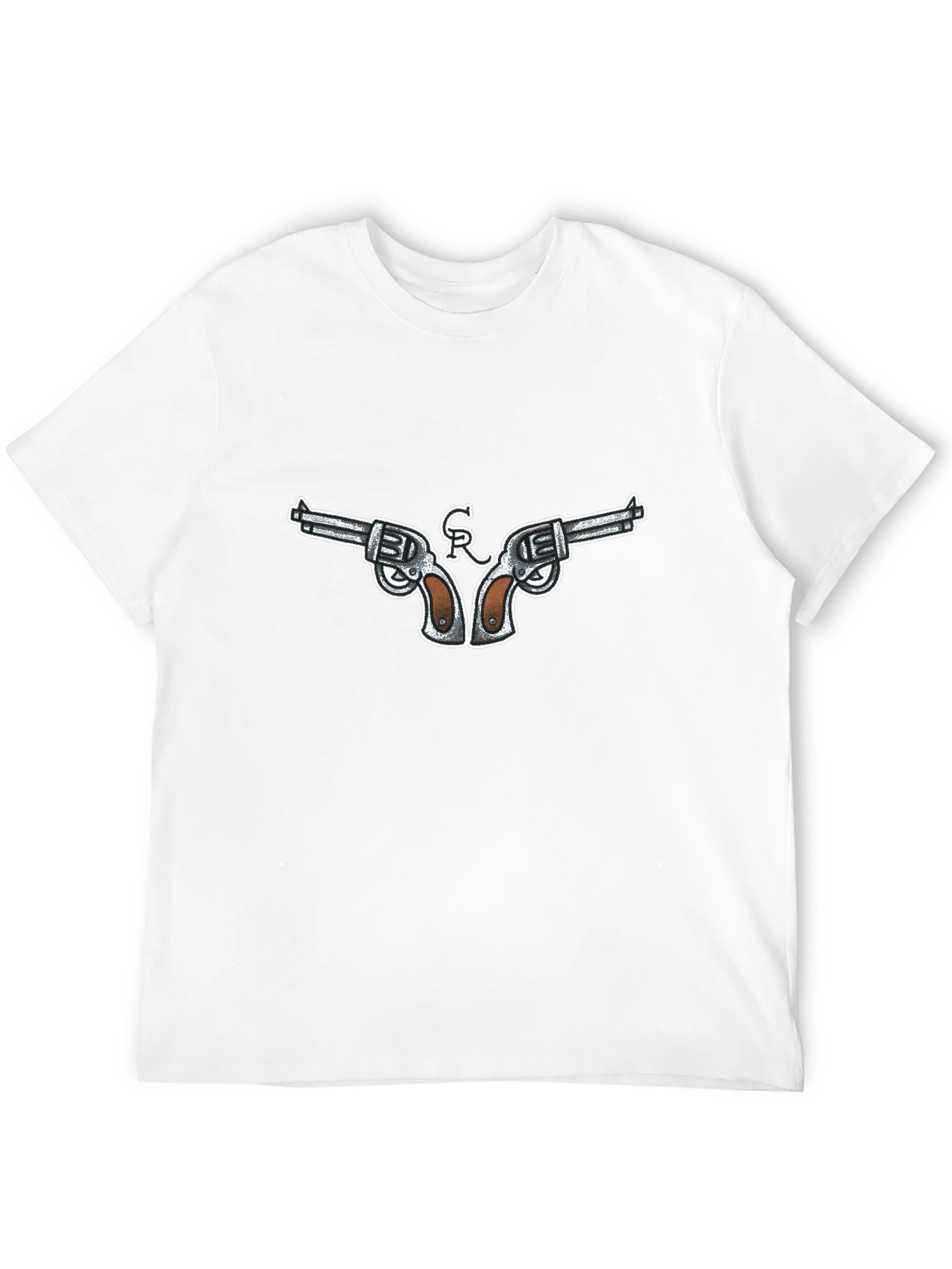 Cool Gun Design Black T-Shirt