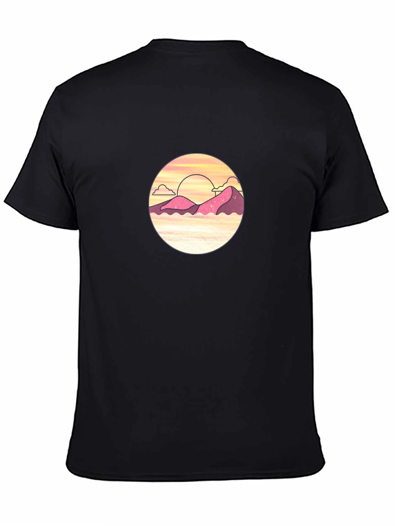 Sunset Mountain Graphic Tee - Black