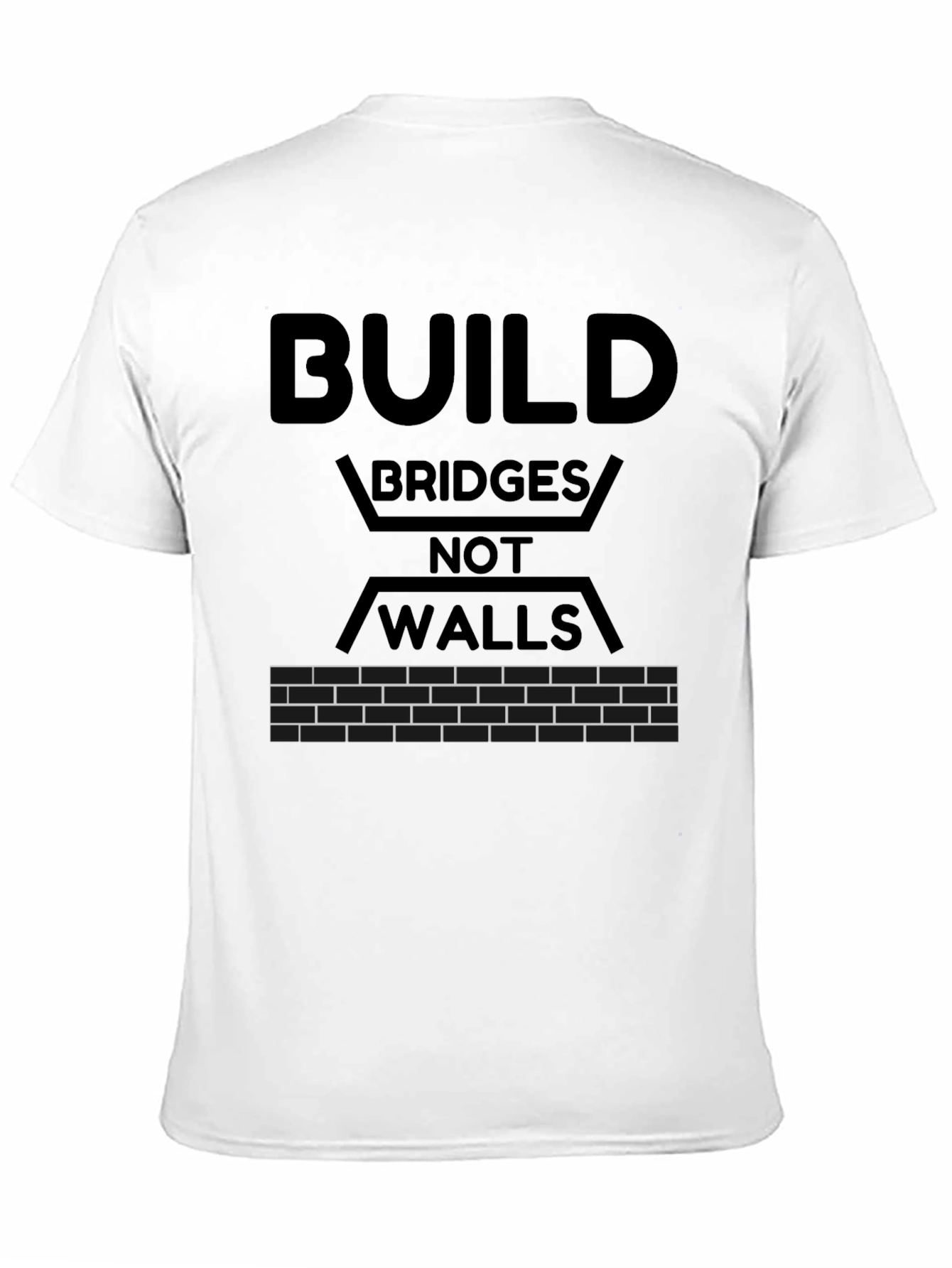 Build Bridges Not Walls Black Graphic T-Shirt
