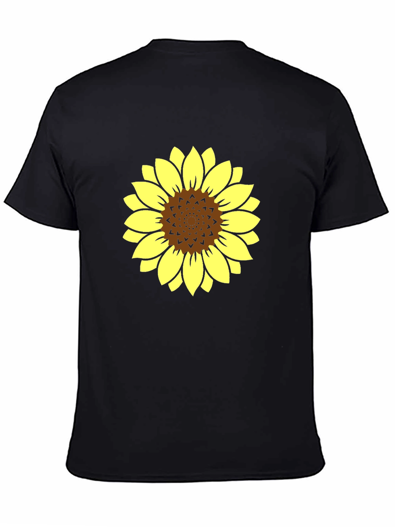 Sunflower Graphic Tee - Stylish Black Cotton T-Shirt
