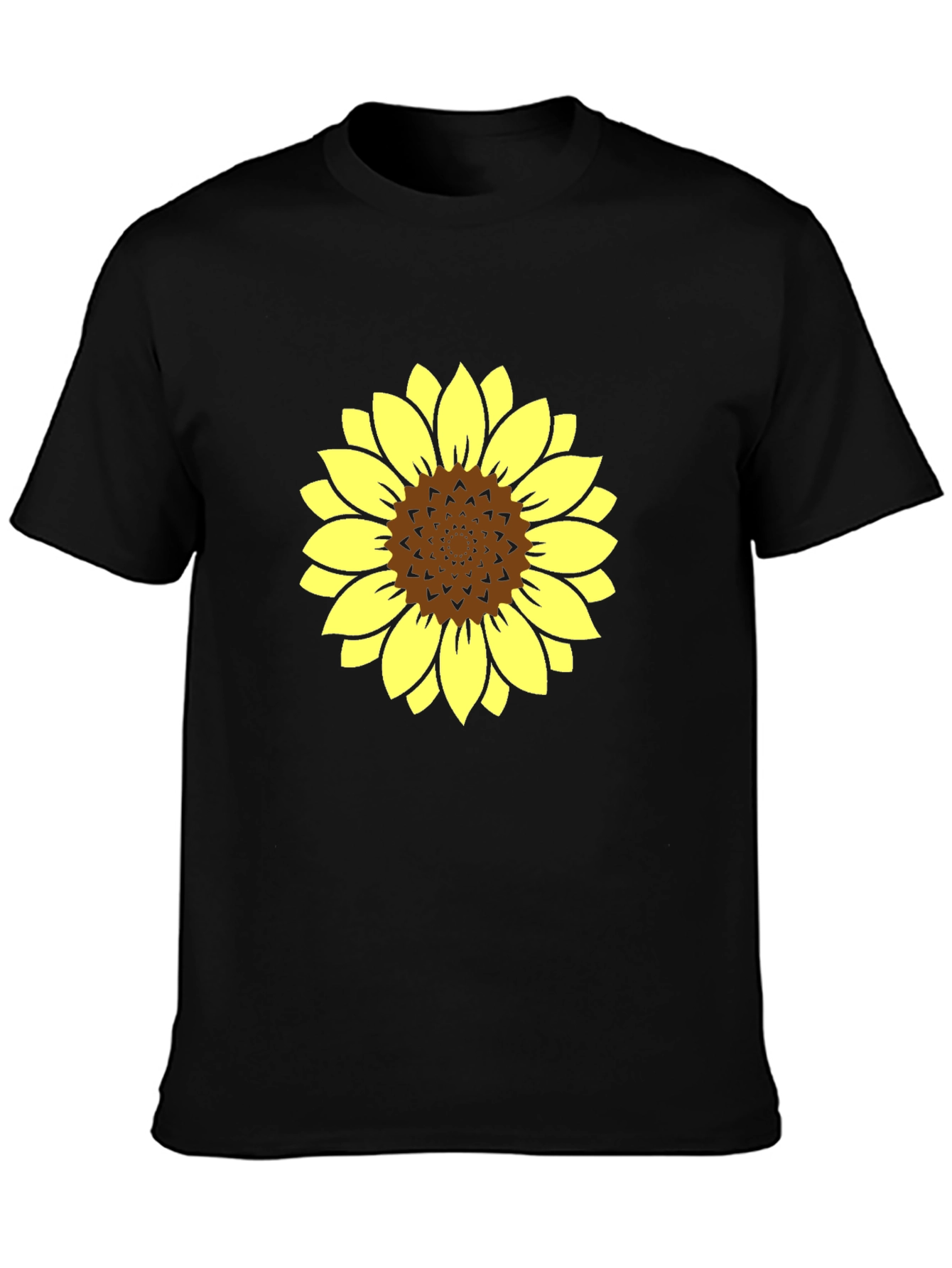 Sunflower Graphic Tee - Stylish Black Cotton T-Shirt