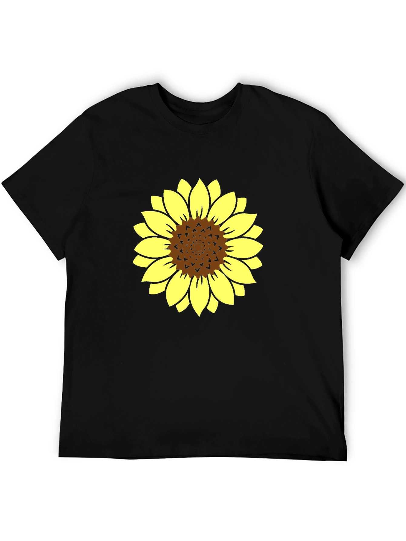 Sunflower Graphic Tee - Stylish Black Cotton T-Shirt