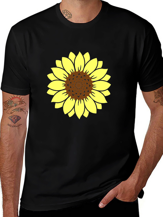 Sunflower Graphic Tee - Stylish Black Cotton T-Shirt