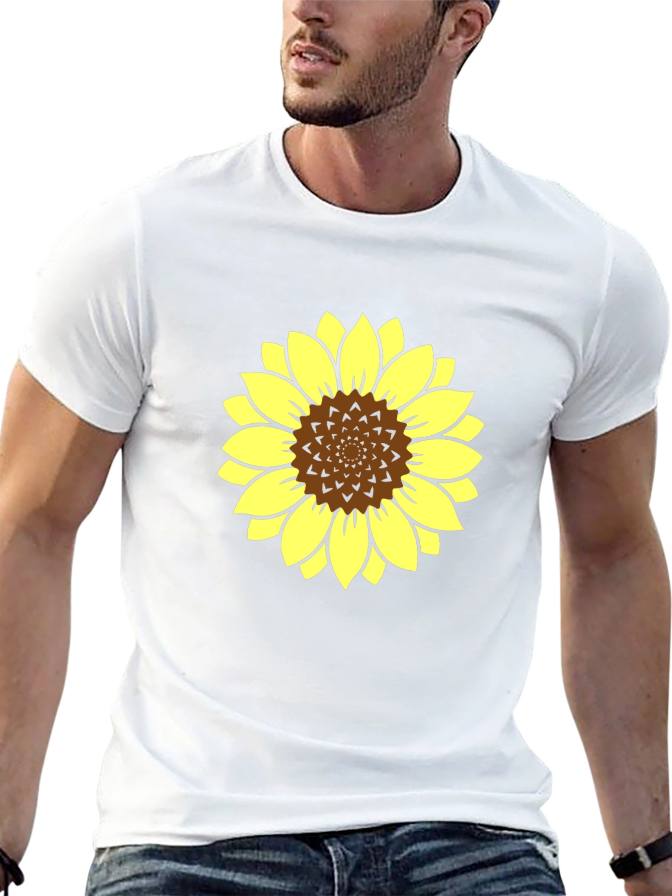 Sunflower Graphic Tee - Stylish Black Cotton T-Shirt