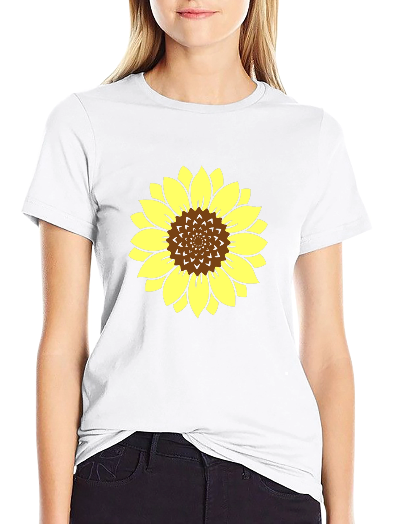 Sunflower Graphic Tee - Stylish Black Cotton T-Shirt