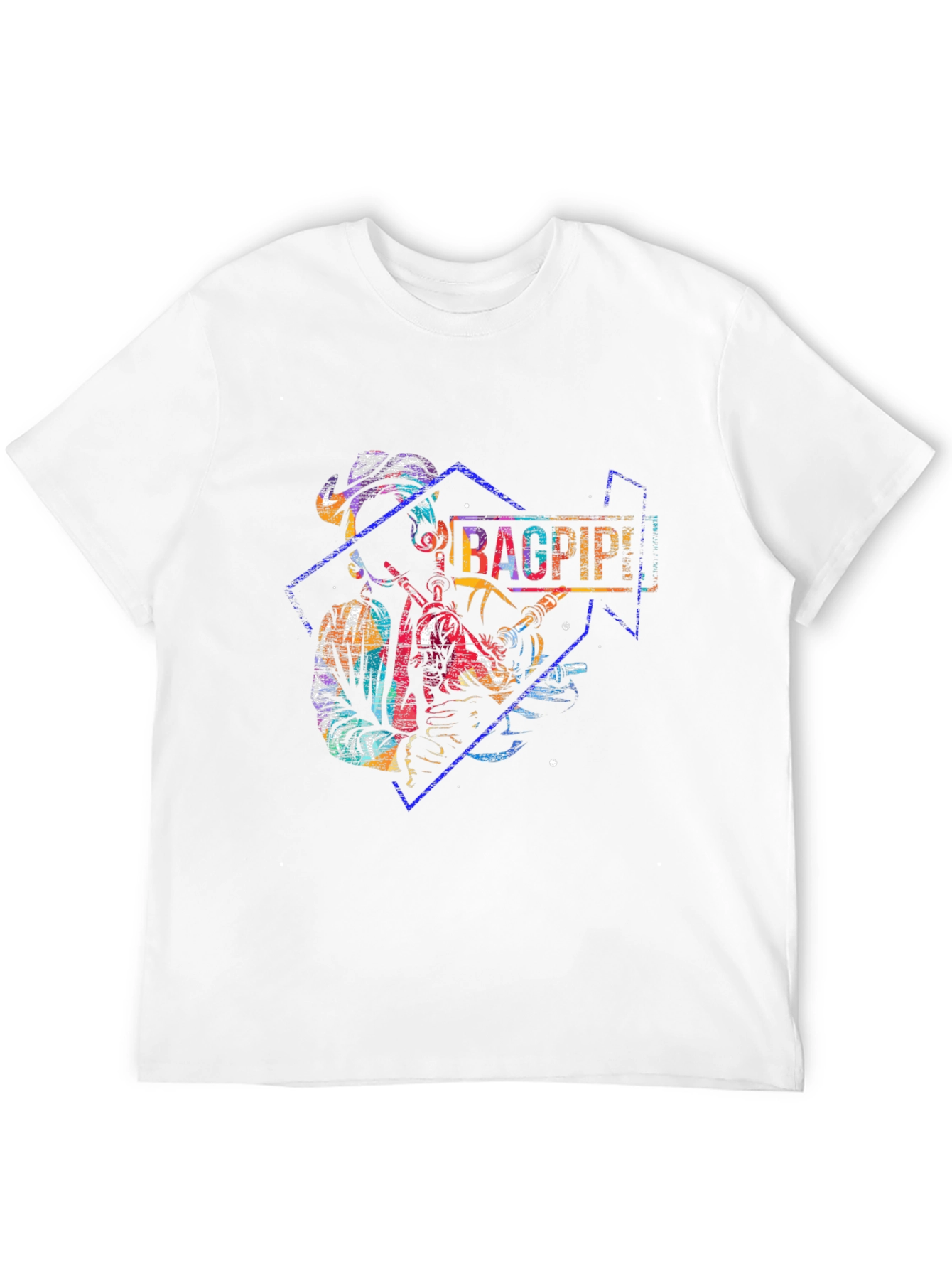 Bagpipes Graphic Print Black T-Shirt