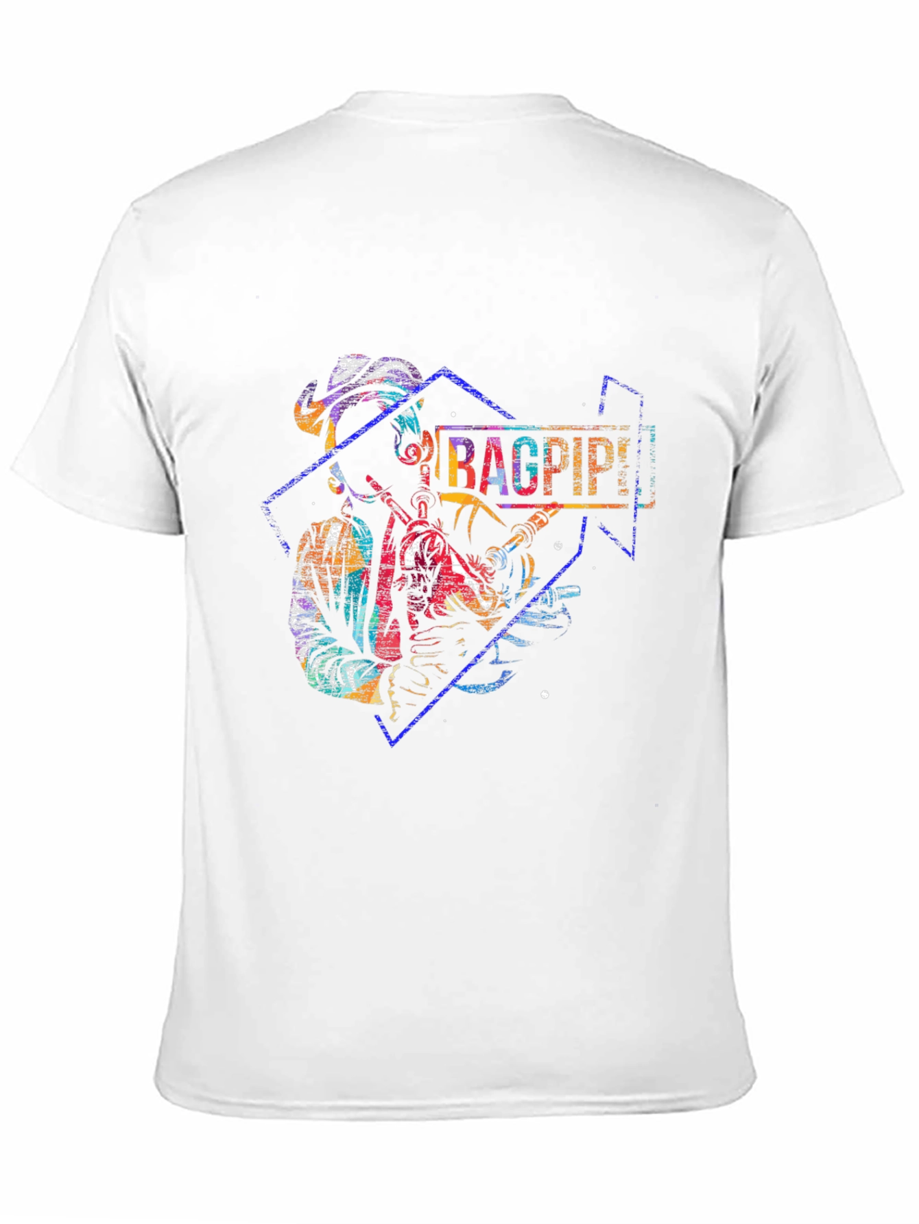 Bagpipes Graphic Print Black T-Shirt