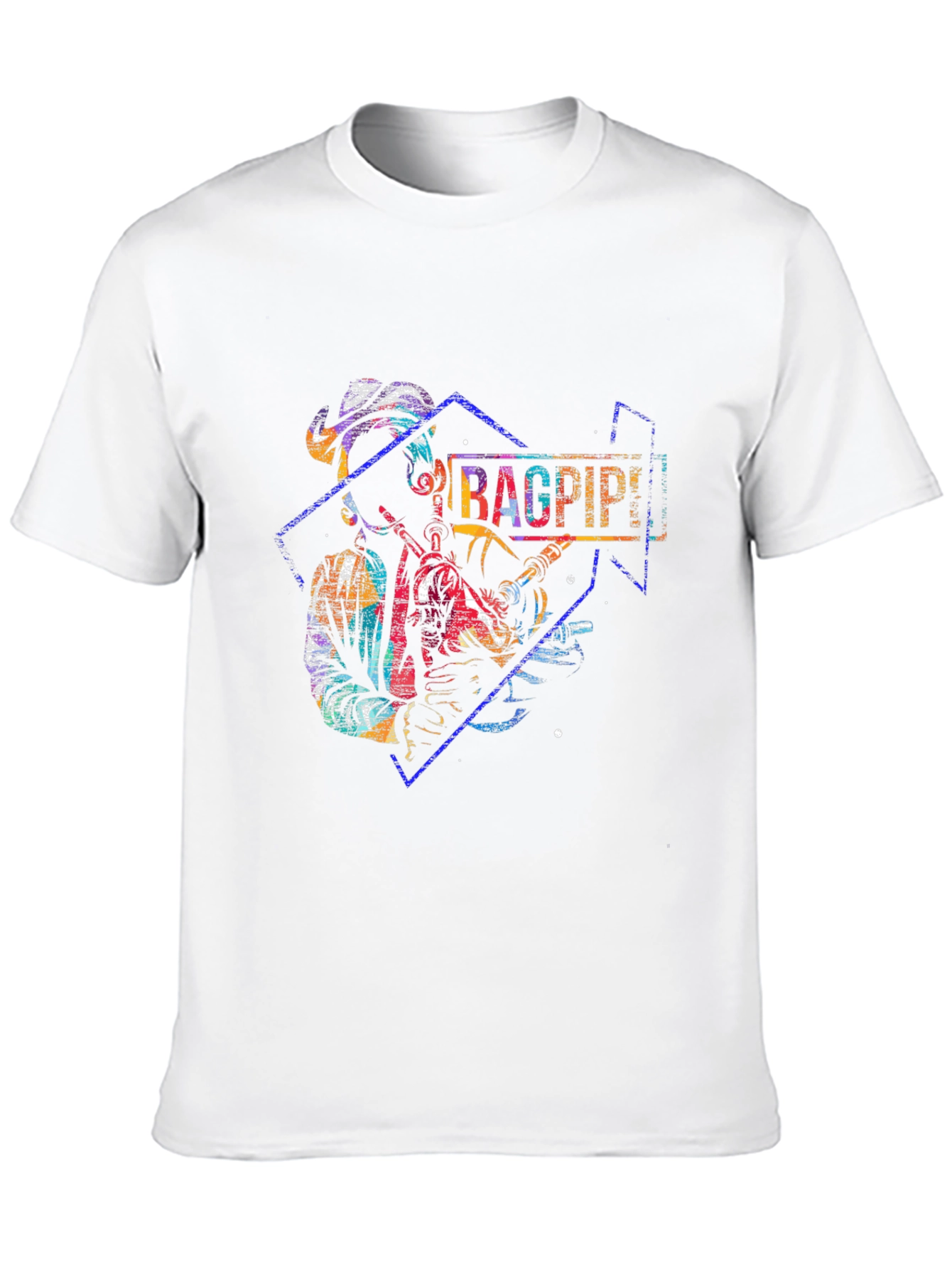 Bagpipes Graphic Print Black T-Shirt