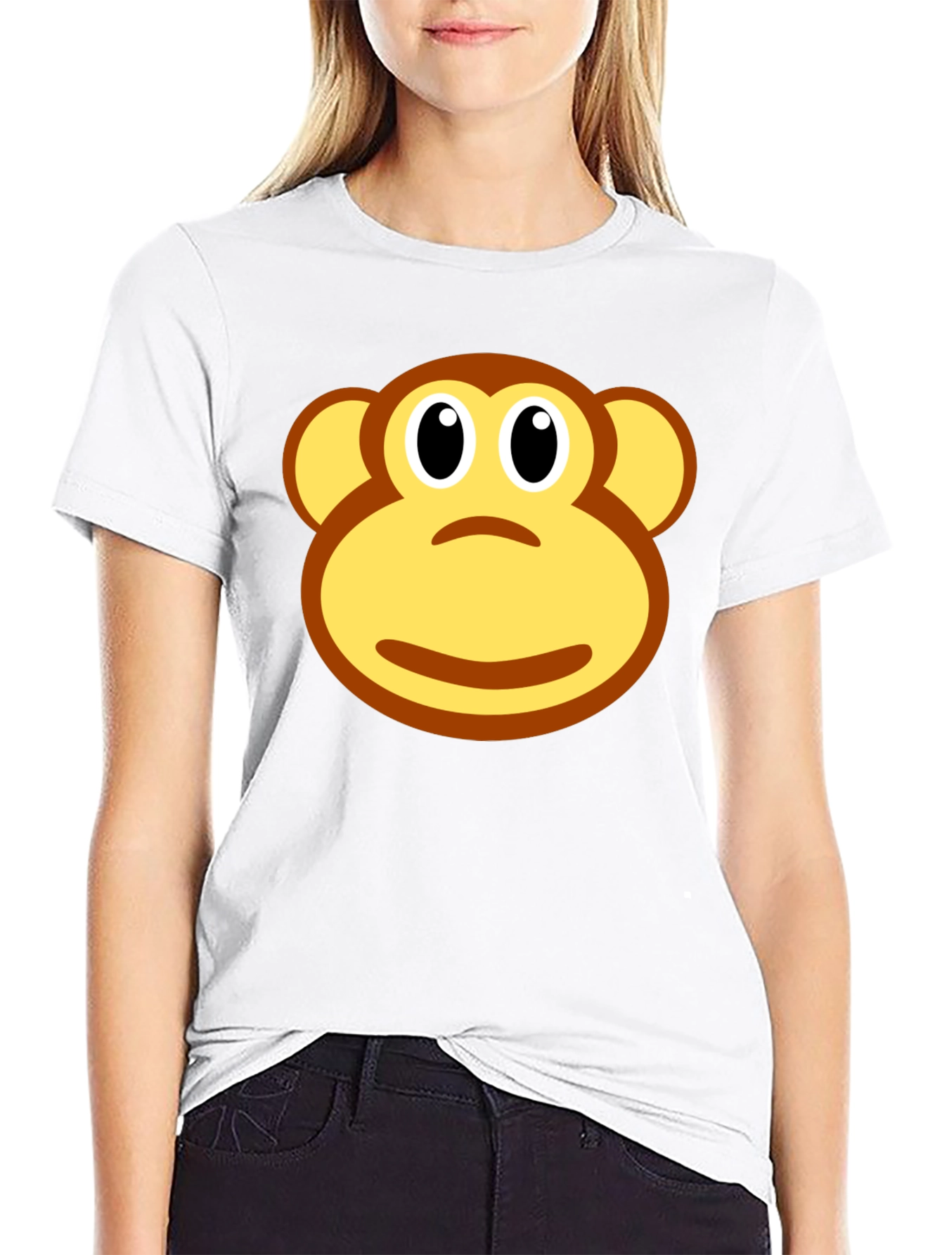Monkey Face Graphic Black T-Shirt