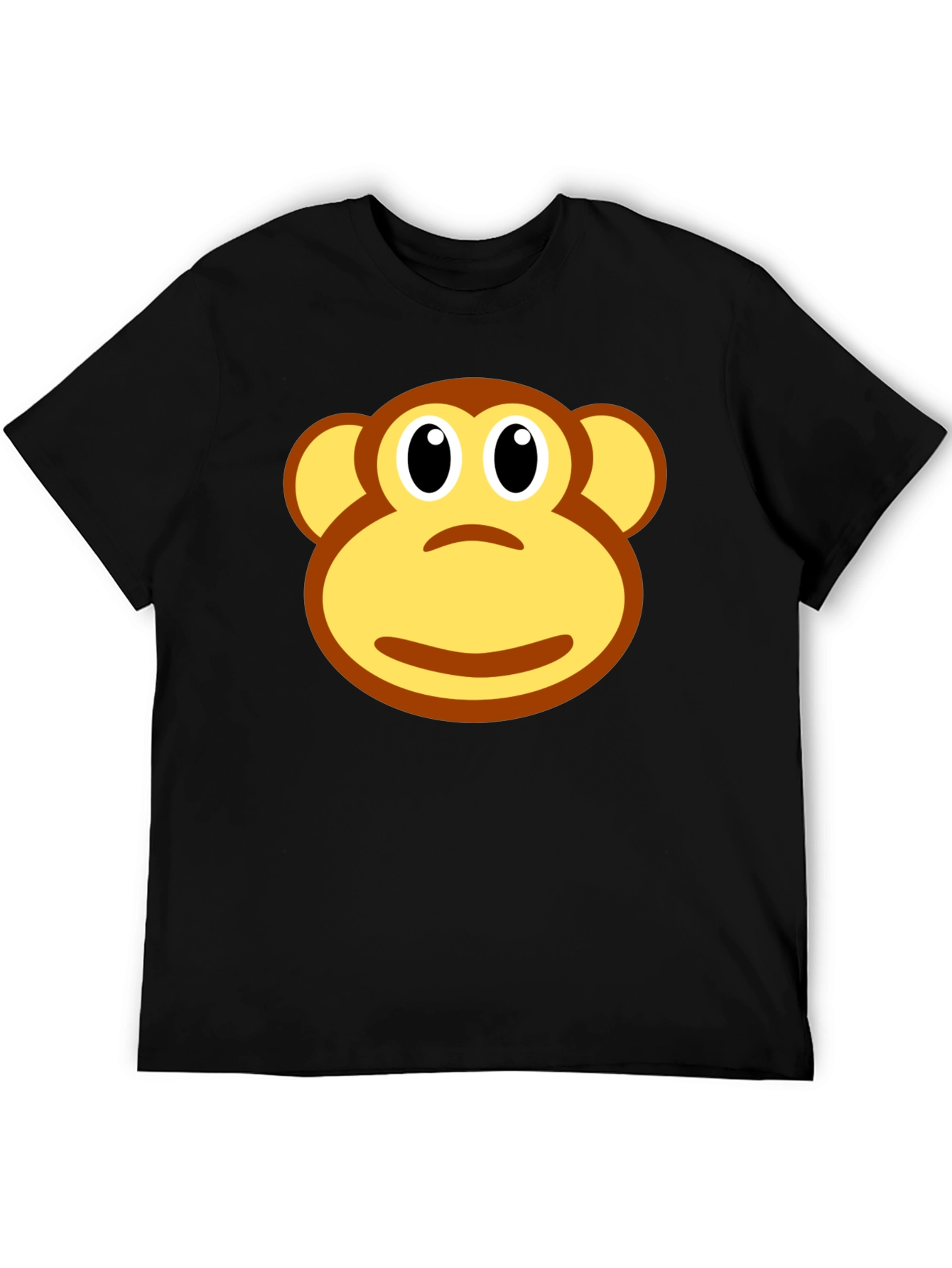 Monkey Face Graphic Black T-Shirt