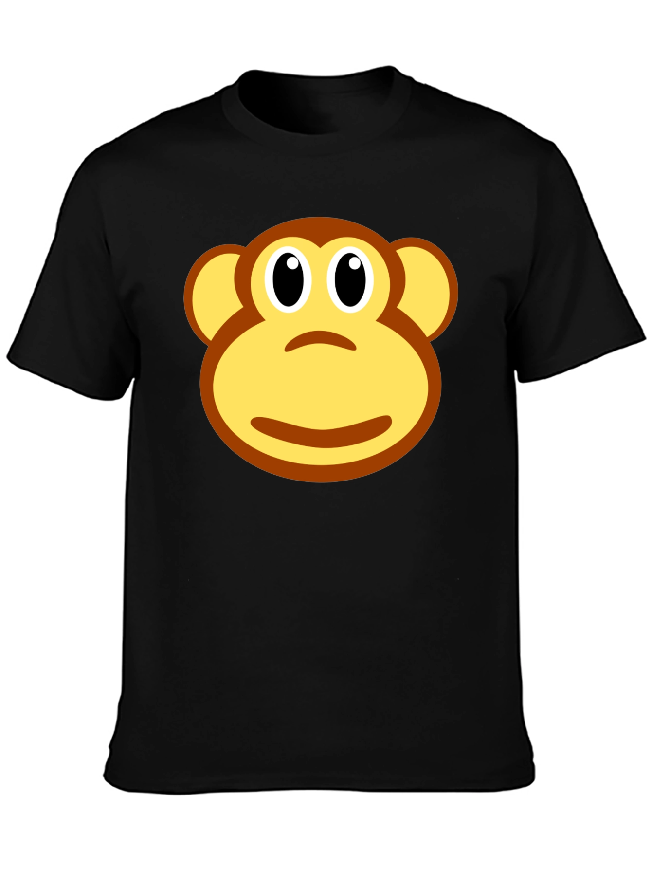 Monkey Face Graphic Black T-Shirt