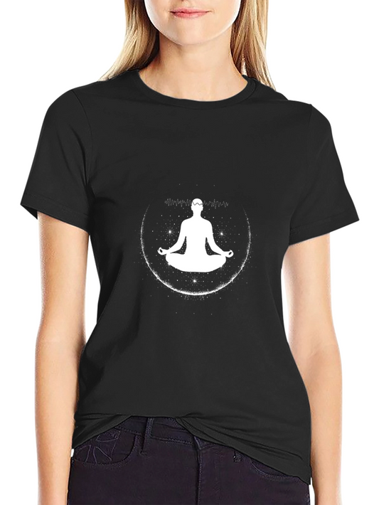 Meditative Silhouette Graphic Tee - Black