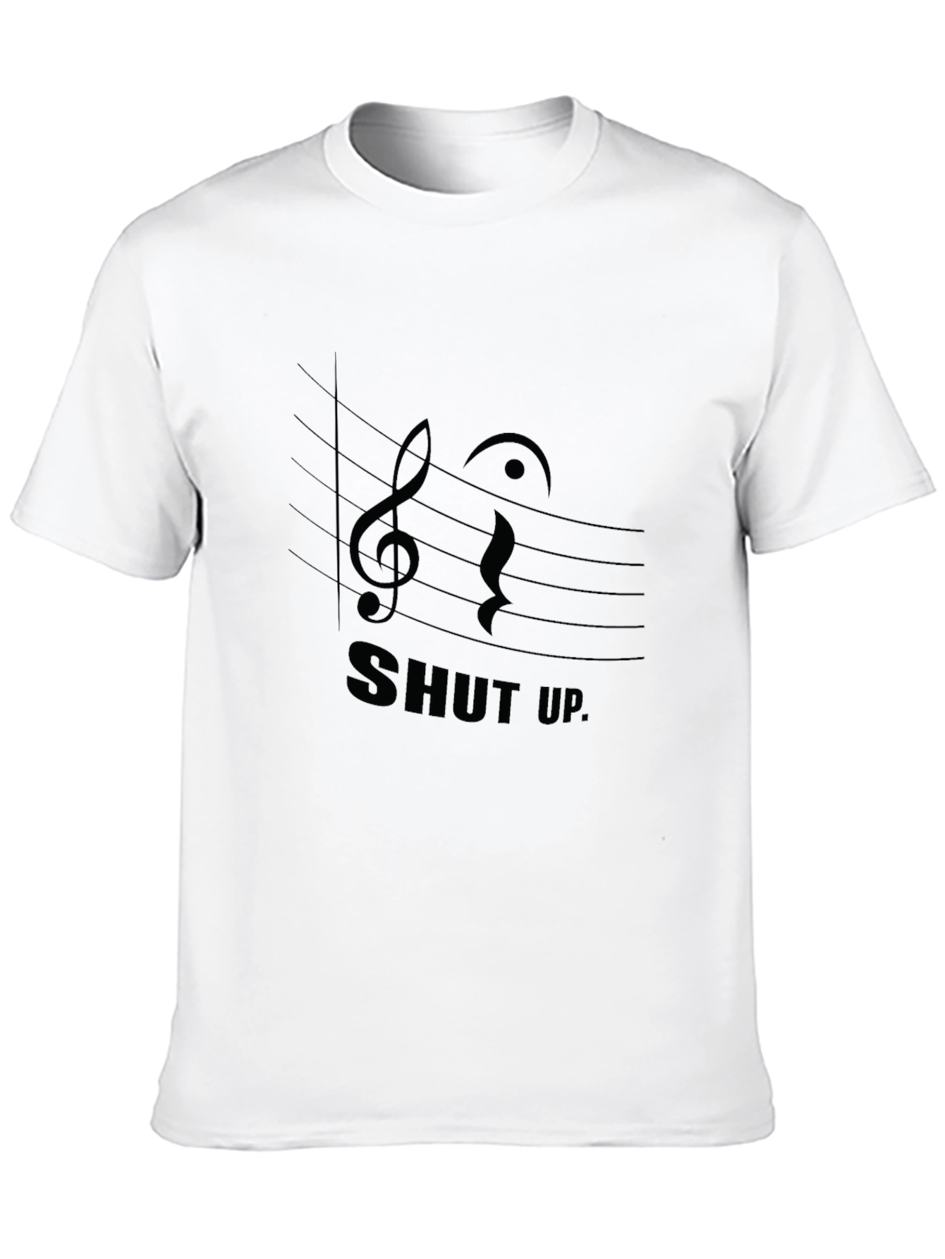 Musical Shut Up Graphic Tee - Black Cotton T-Shirt