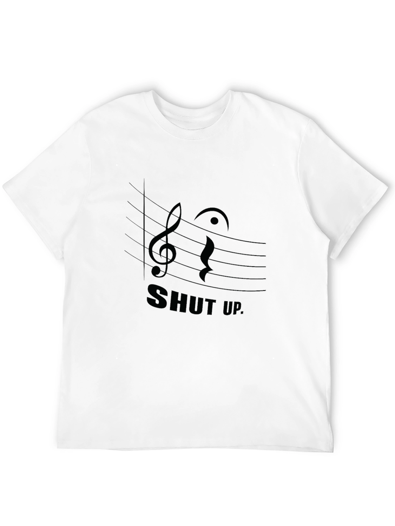 Musical Shut Up Graphic Tee - Black Cotton T-Shirt